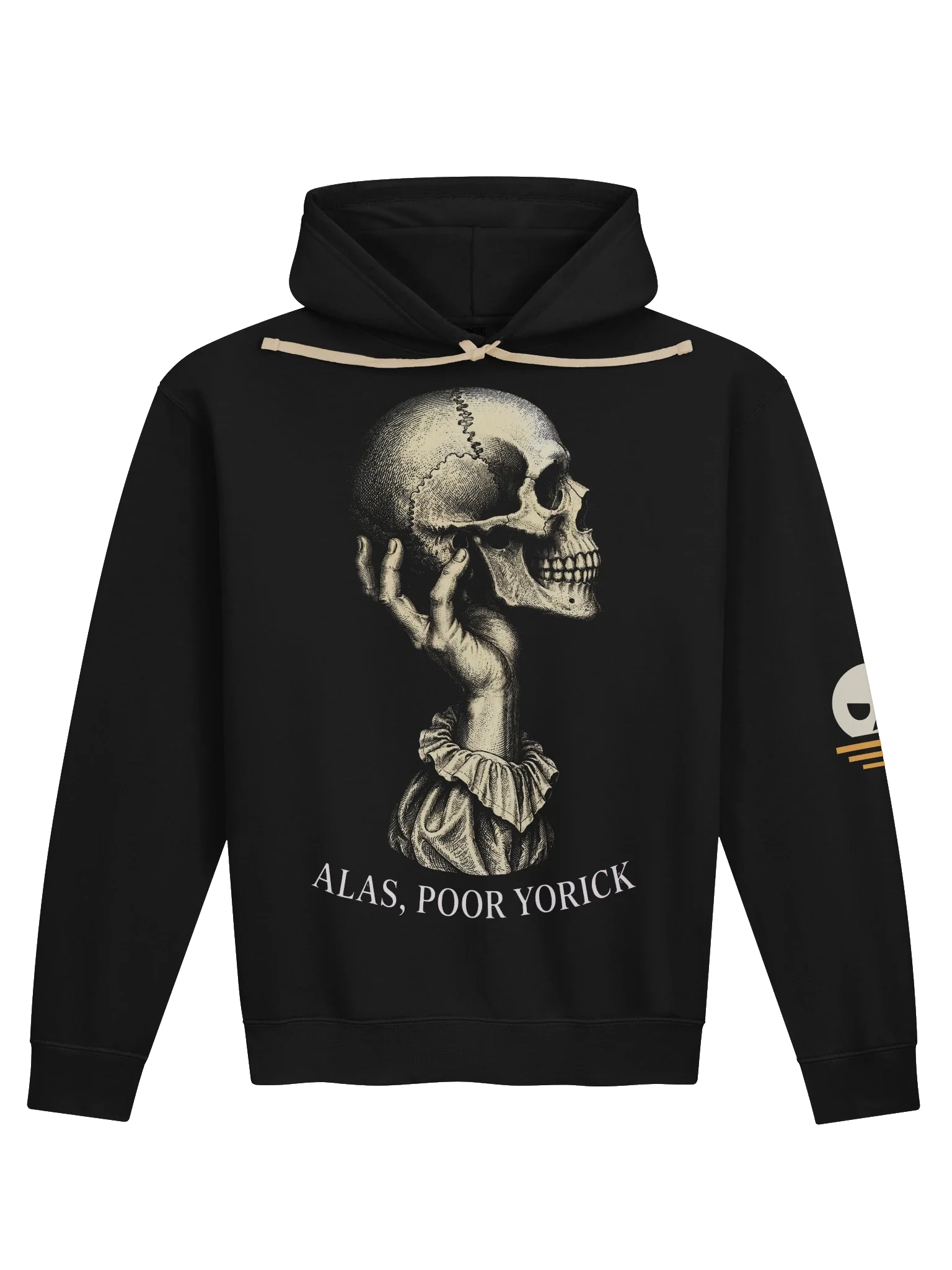 Alas, Poor Yorick Skull Hoodie, Black