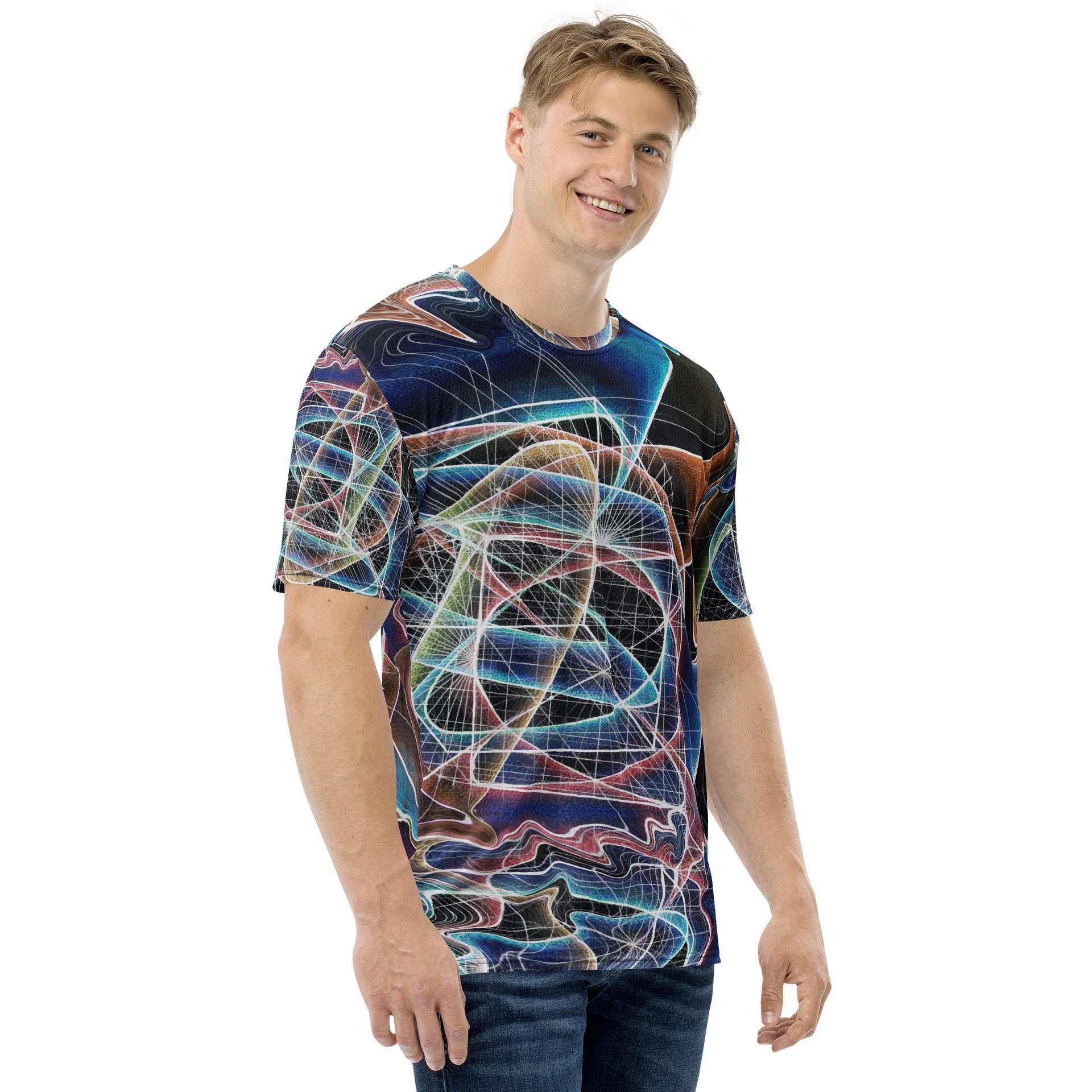 Translucent Heart - Geometric Negative Art Men's Crew Neck T-Shirt product image (6)