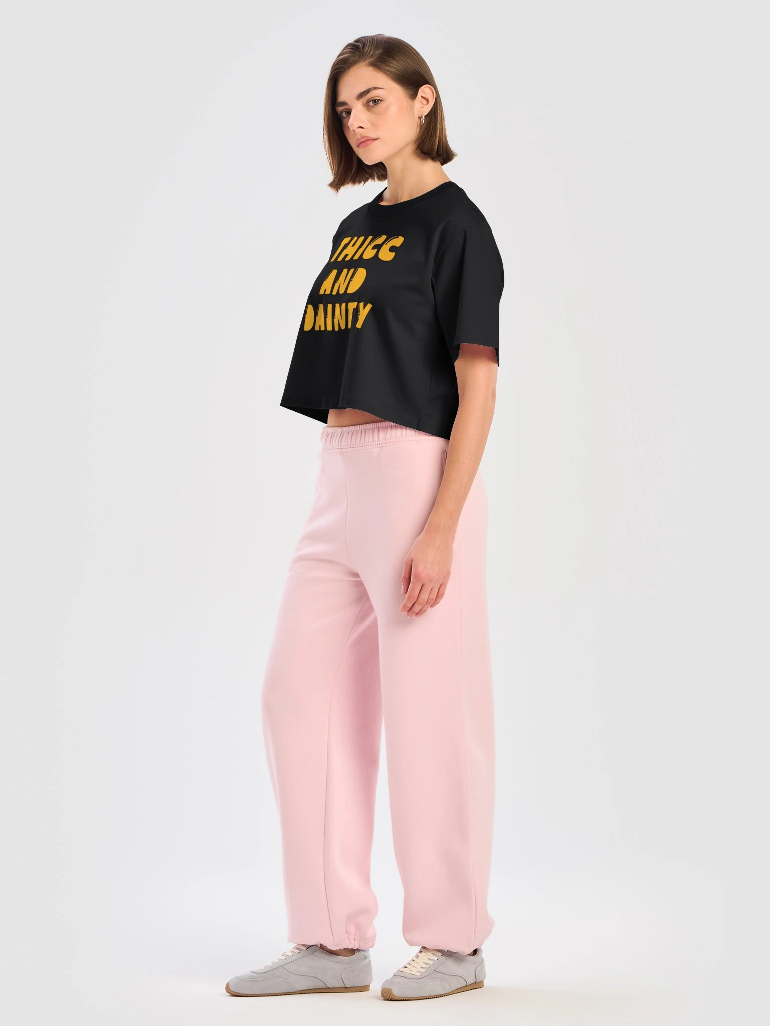 Thicc & Dainty Cropped Tee (yellow) product image (33)