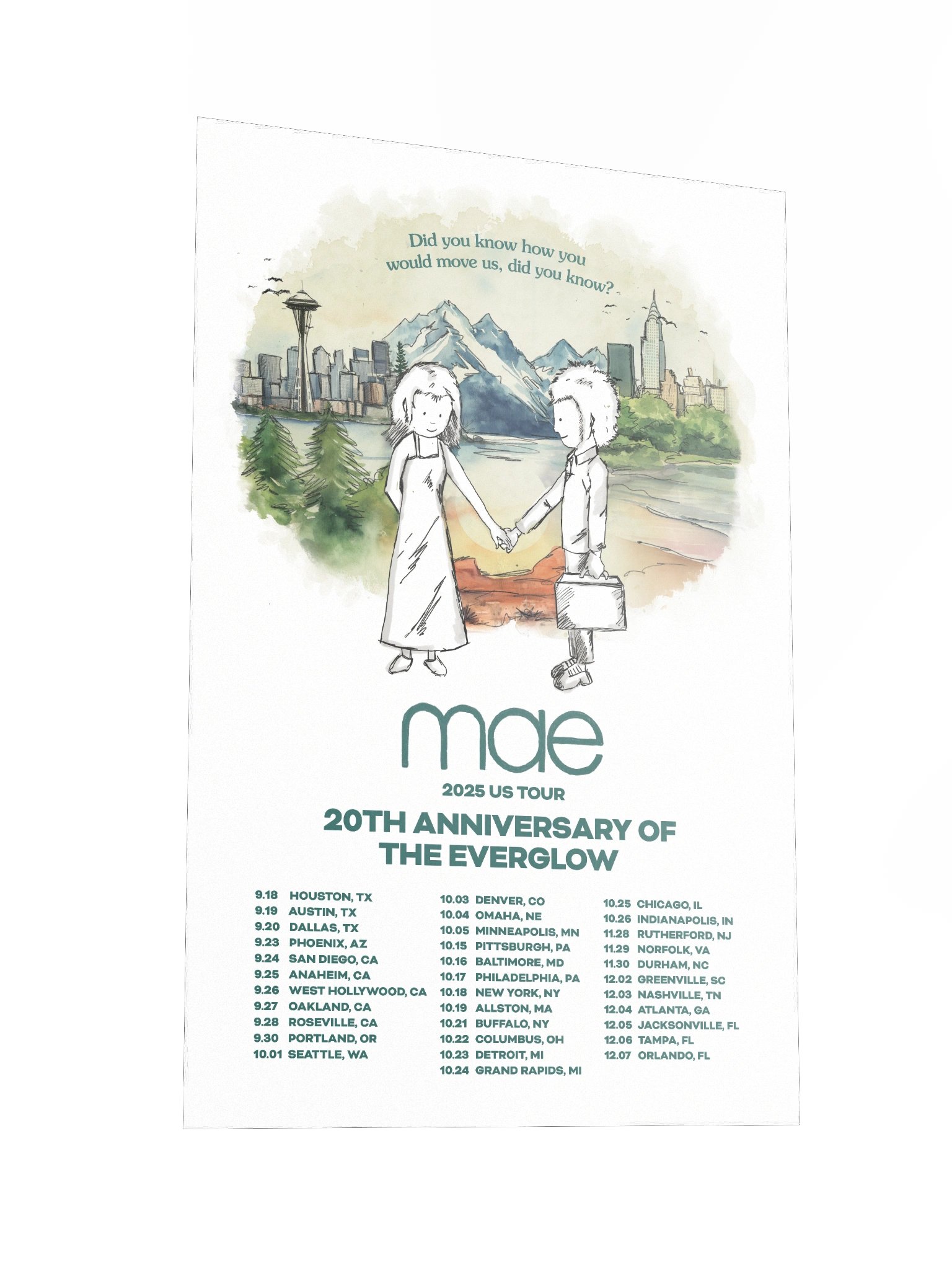 Mae - The Everglow 20th Anniversary US Tour Poster product image (2)