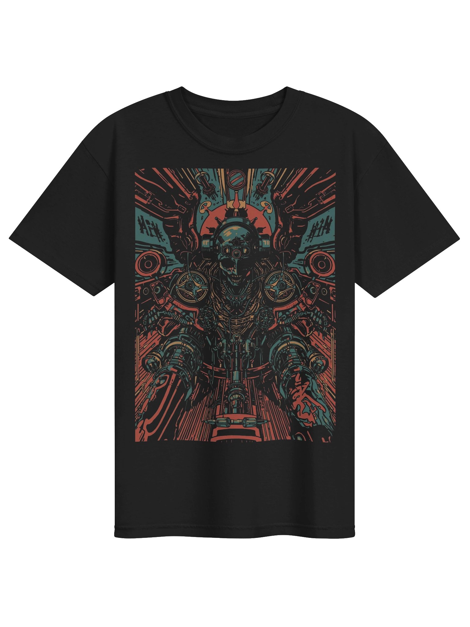 Cyber Mech Sentinel Heavyweight T-Shirt product image (1)
