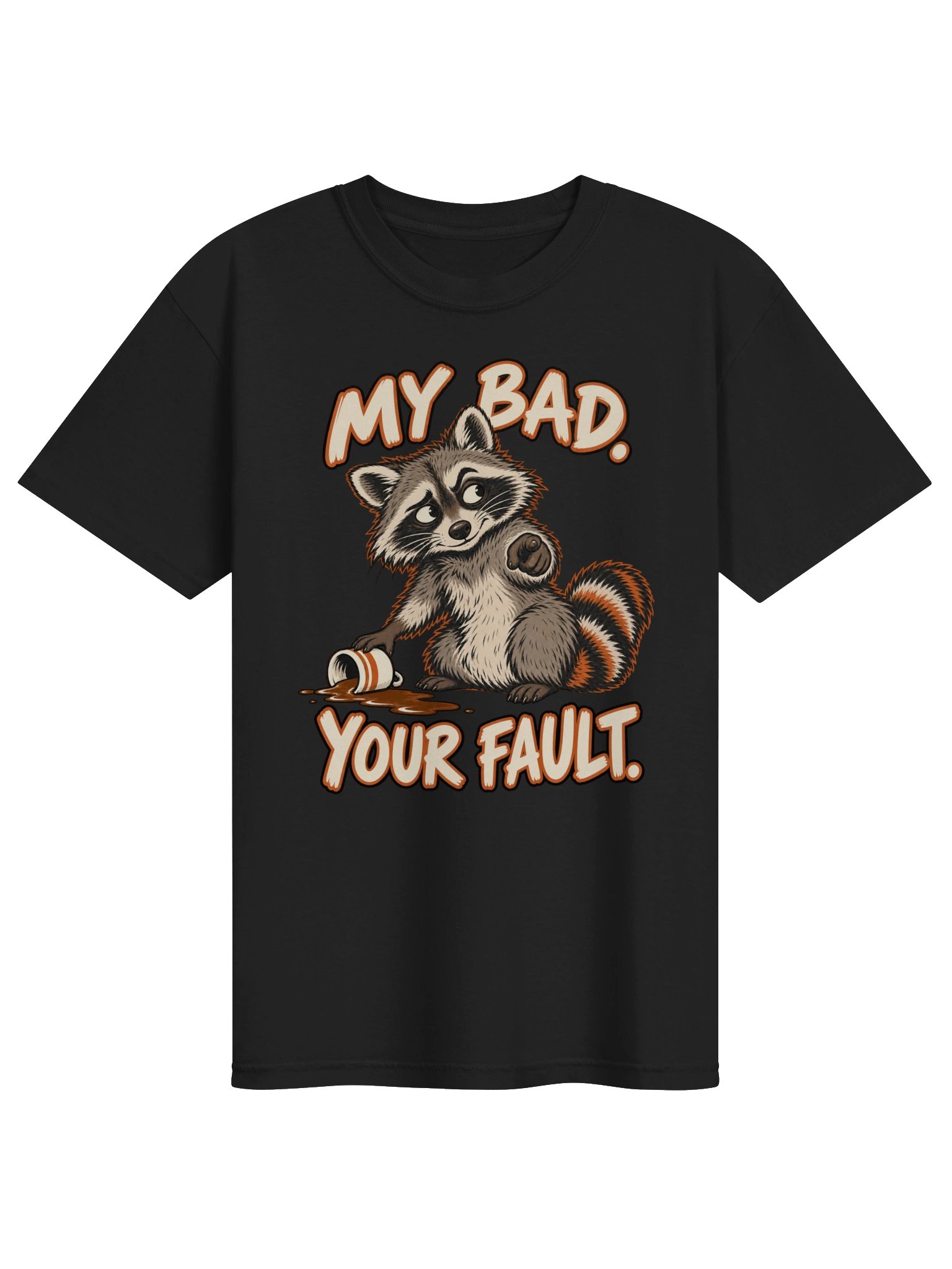 "My Bad, Your Fault" Heavyweight T-Shirt (Midnight Black) product image (1)