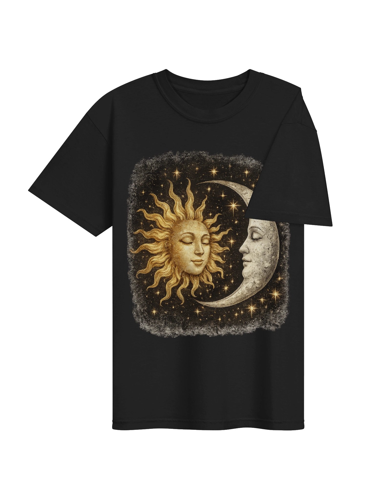 Celestial Sun & Moon Graphic Tee | Mystical Vintage Tarot Shirt product image (3)