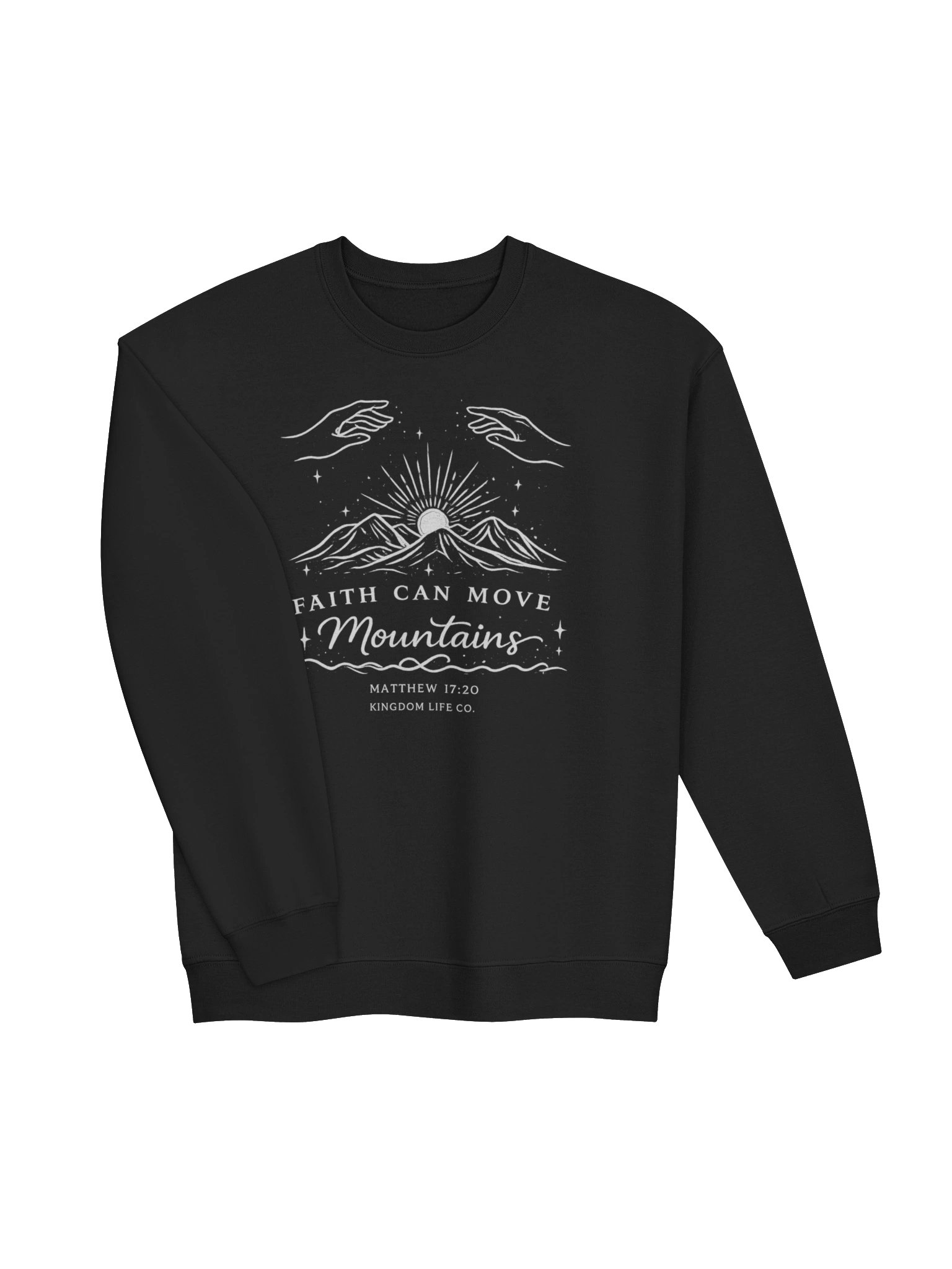 Faith Can Move Mountains Christian Sweatshirt, Matthew 17:20 Bible Verse Graphic Sweatshirt, Inspirational Faith Apparel, Boho Christian Gift - Kingdom Life Co. product image (12)