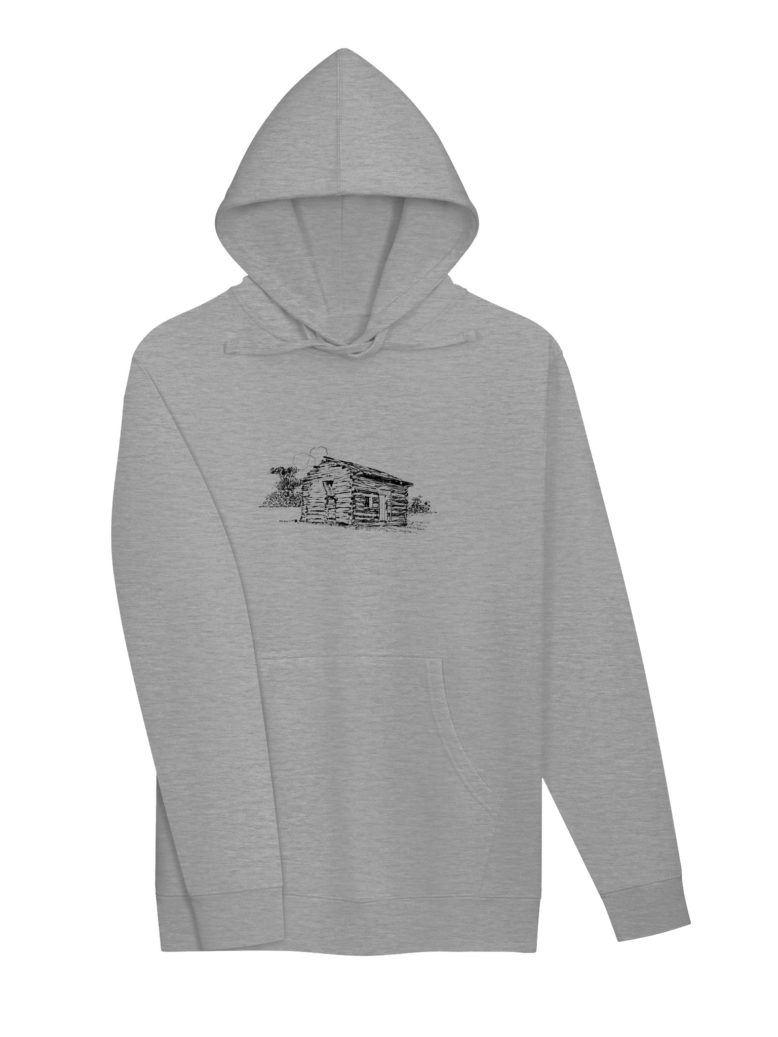 Rustic Cabin Sketch Hoodie - Cozy, Unisex Graphic Fleece, Sand Beige Streetwear product image (23)