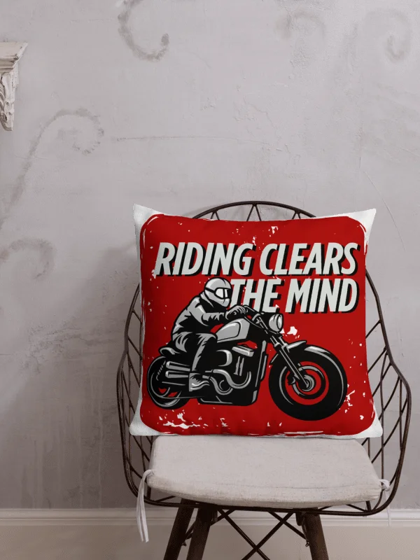 Ride into Comfort with 'MIND CLEAR' Premium Pillow| Riding clears the mind. product image (1)