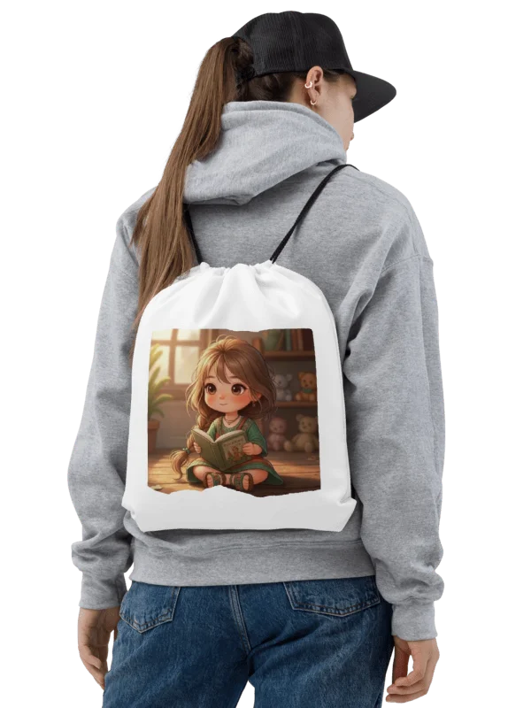 Sunlit Reading Adventure Drawstring Bag product image (1)