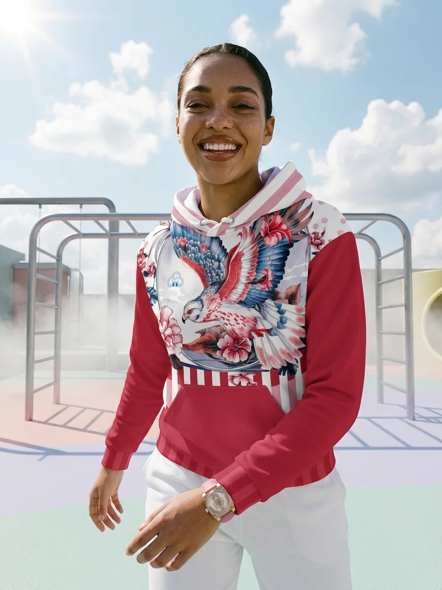 EAGLE-Hawaiian hawk-cotton hoodie-Red Circus product image (5)