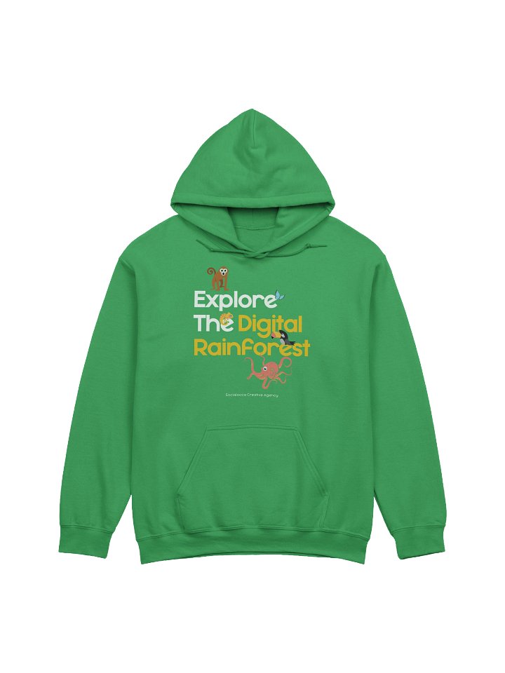 Explore the Digital Rainforest – Green Hoodie product image (1)