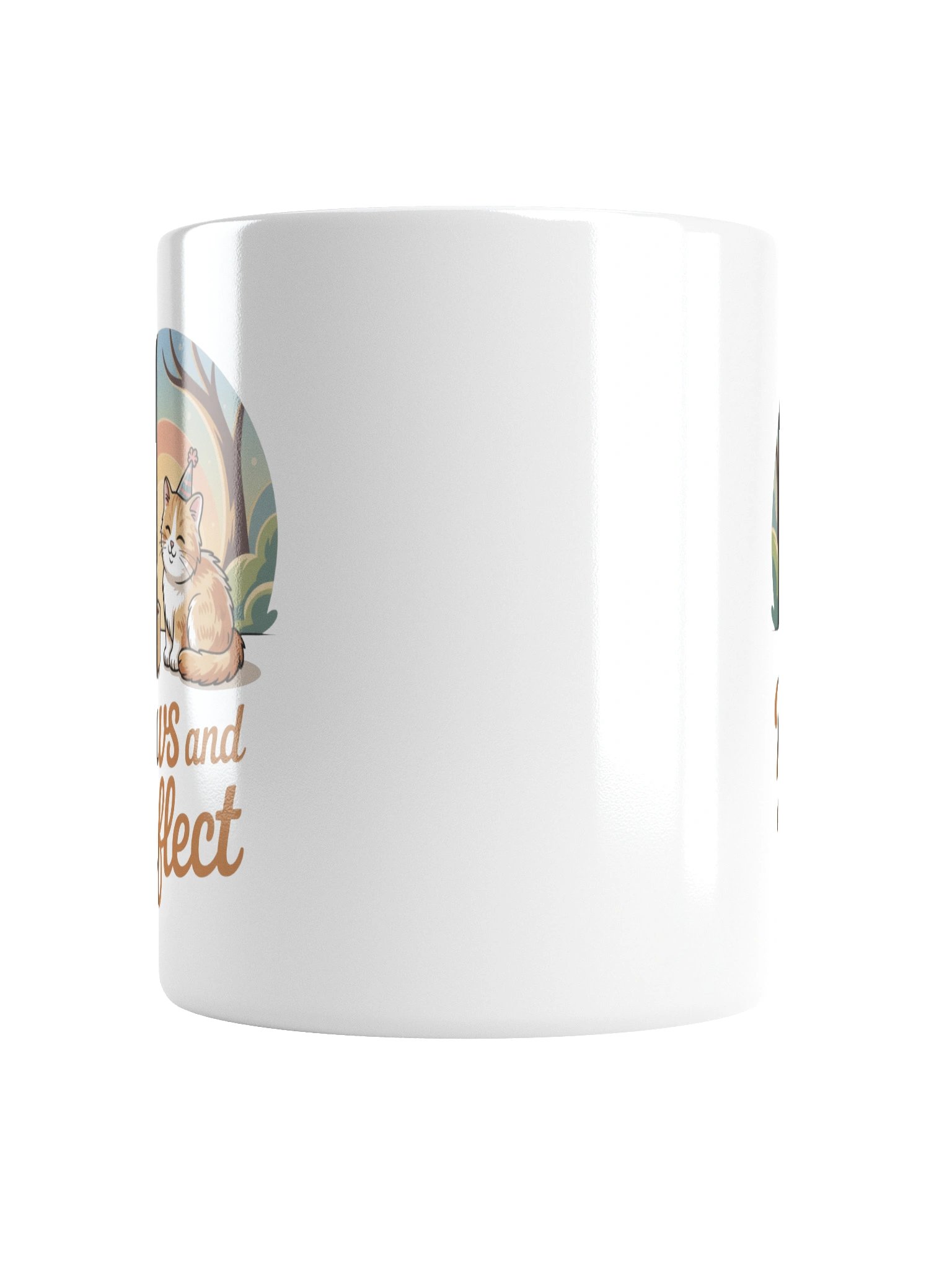 Paws and Reflect Cat Coffee Mug – Relaxing Nature Design product image (5)