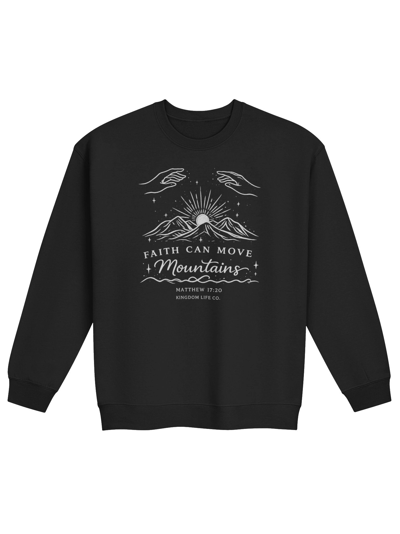 Faith Can Move Mountains Christian Sweatshirt, Matthew 17:20 Bible Verse Graphic Sweatshirt, Inspirational Faith Apparel, Boho Christian Gift - Kingdom Life Co. product image (10)