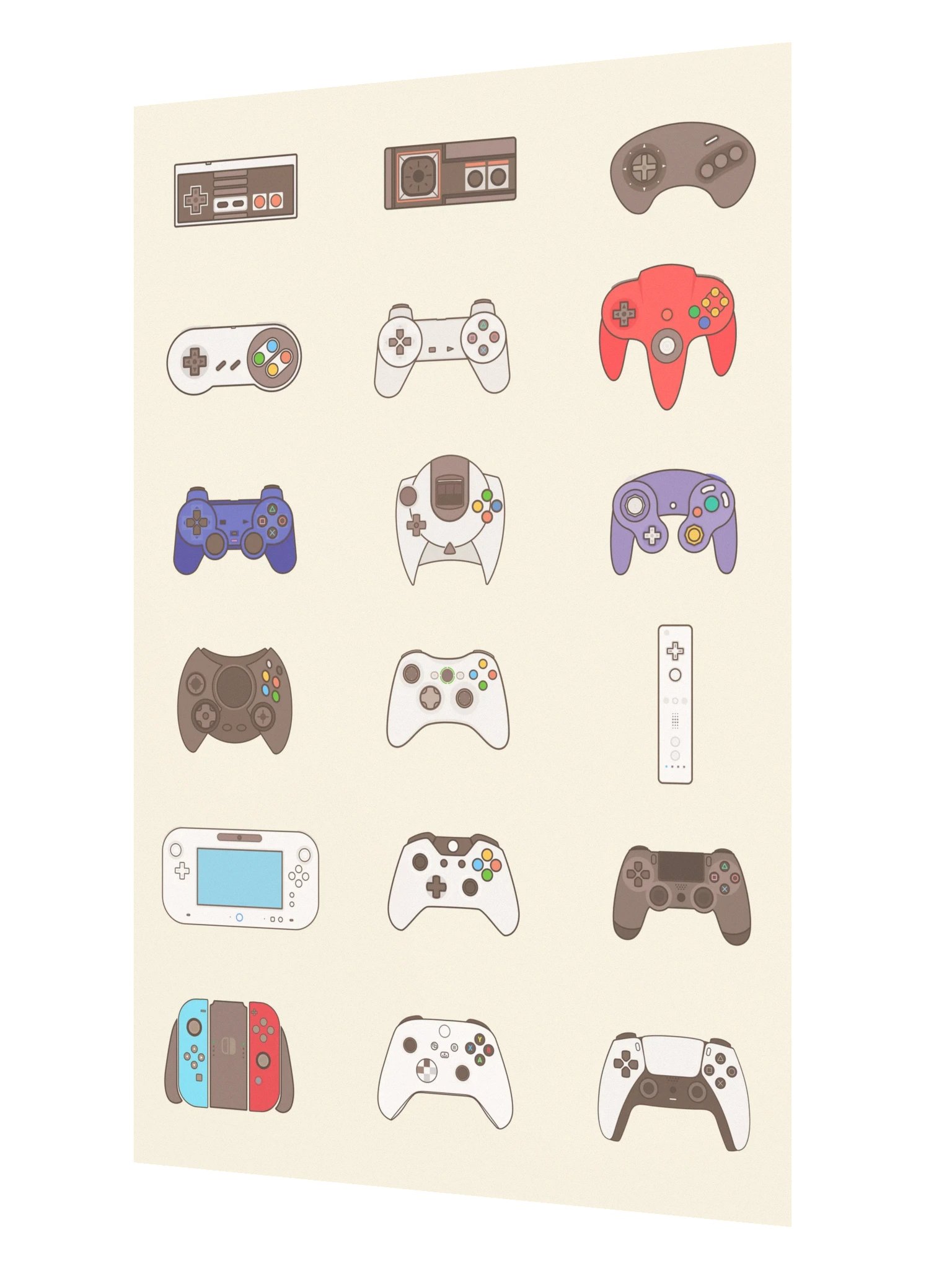 Video Game Controller Evolution (Beige) [2x3] product image (2)