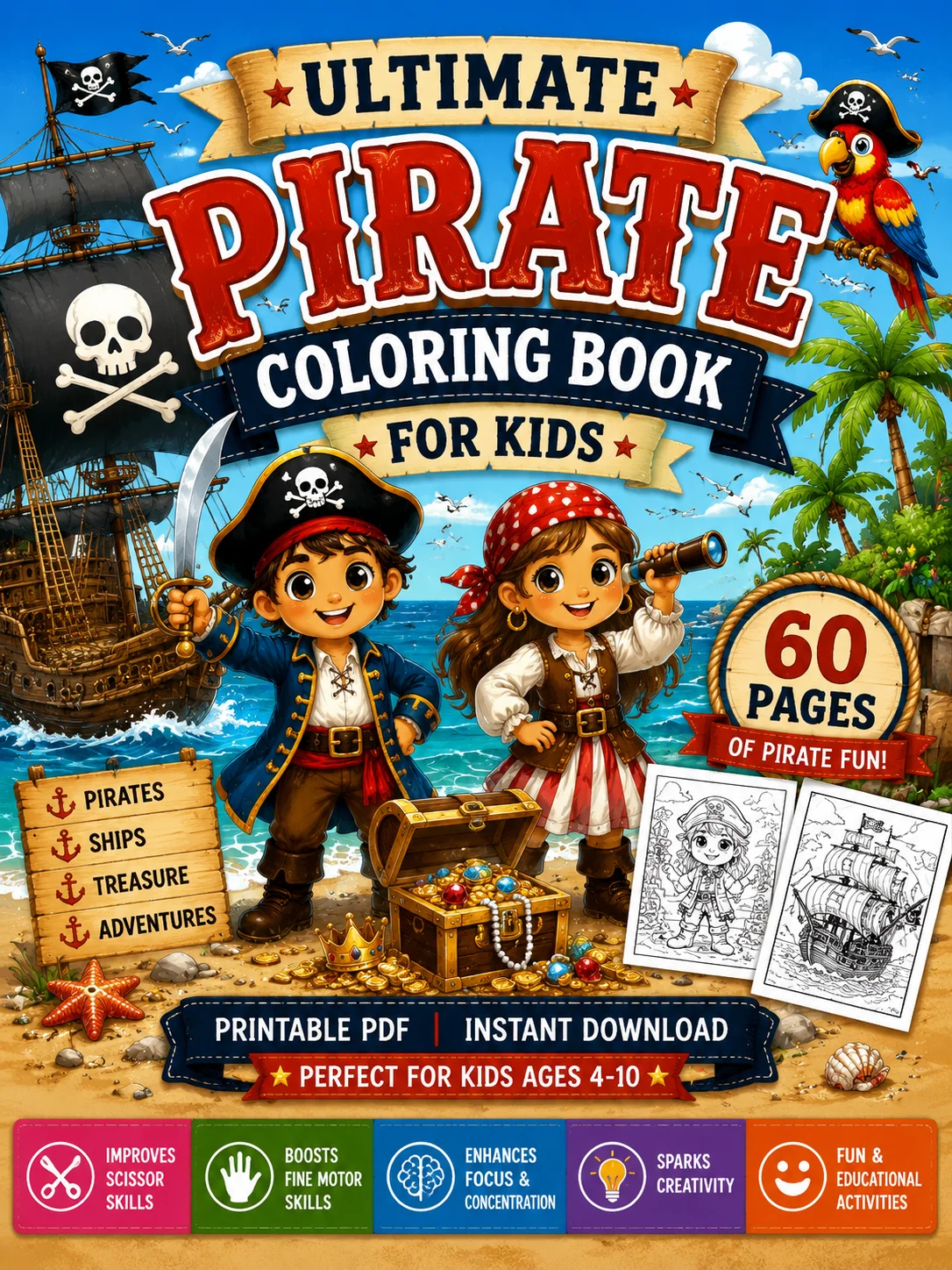 Ultimate Pirate Coloring Book for Kids product image (1)