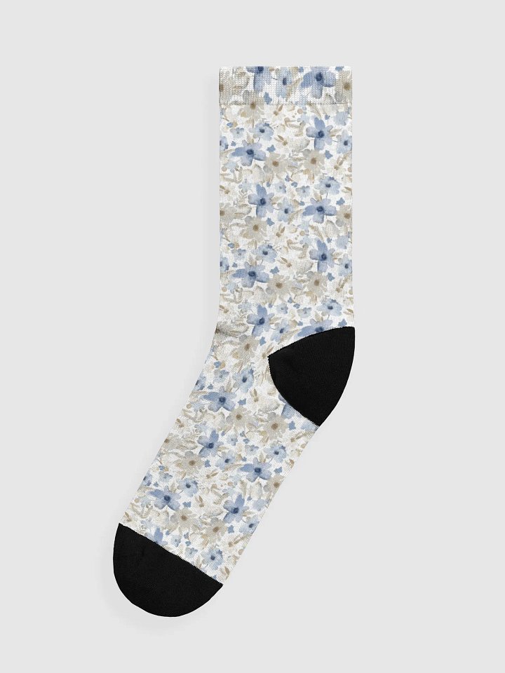 Blue Grey Flowers Socks product image (1)