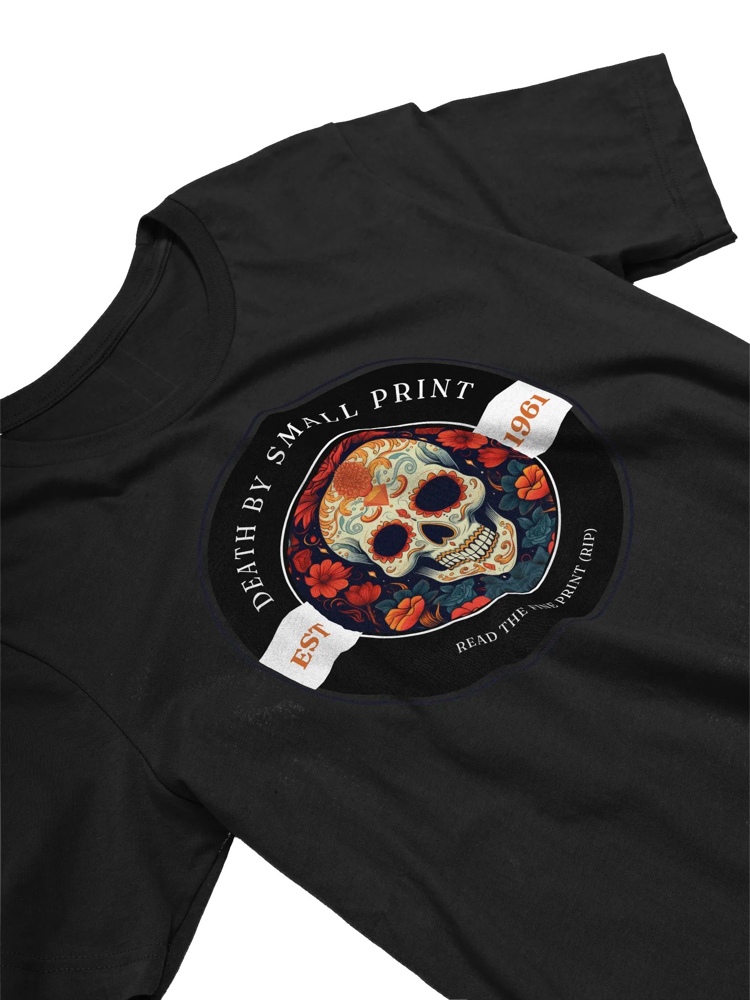 Death by Small Print - Read the Fine Print (RIP) Floral Graphic T-Shirt product image (3)