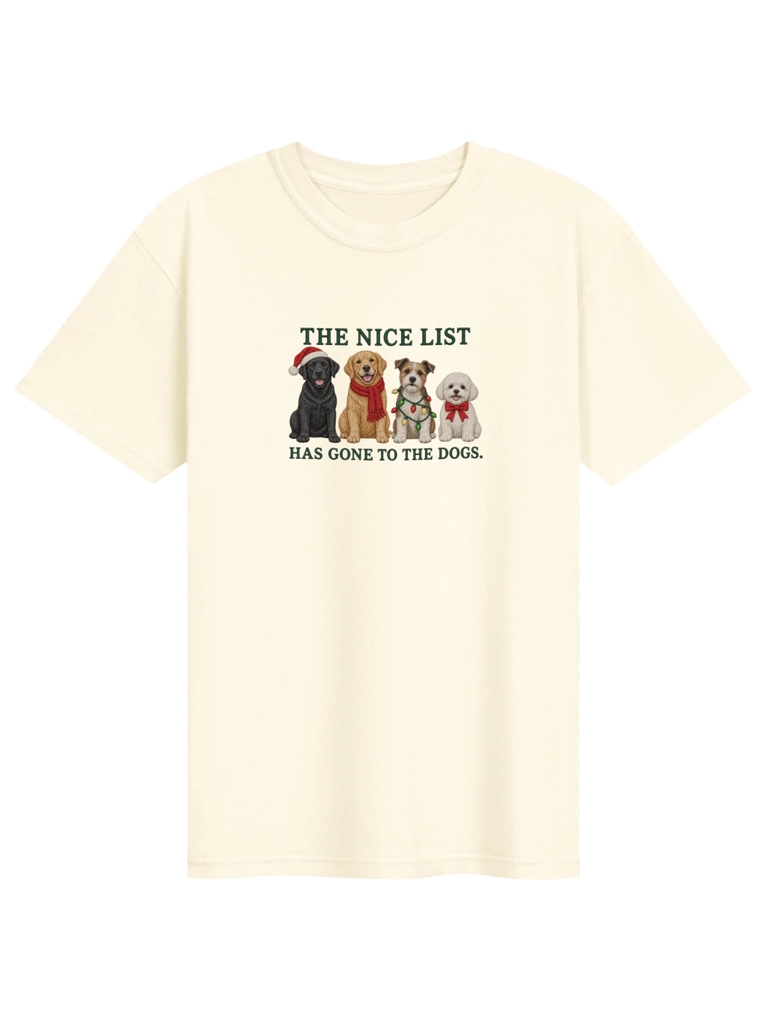 The Nice List Has Gone to the Dogs | Dog Lover Christmas T-Shirt product image (26)