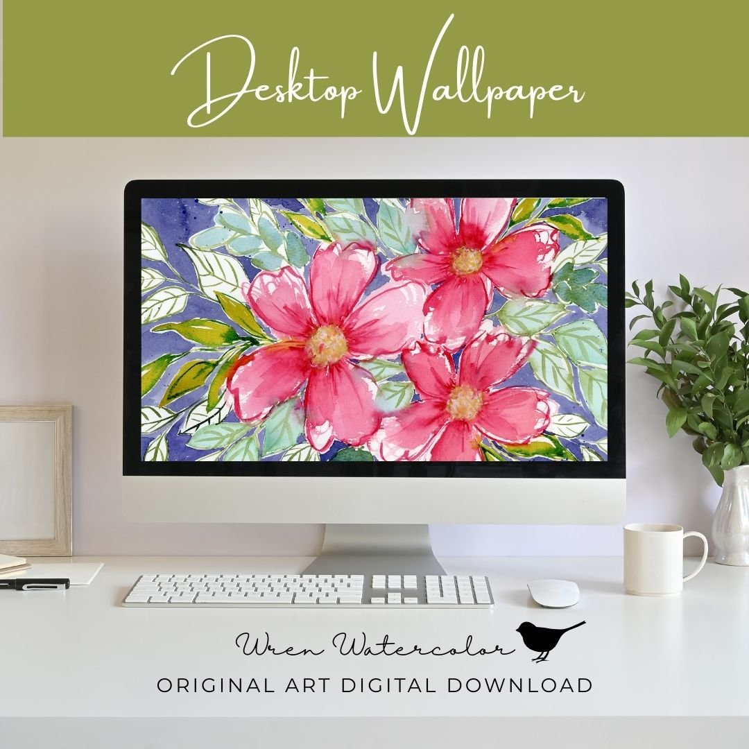 Pink Drift Watercolor Digital Wallpaper Bundle product image (5)