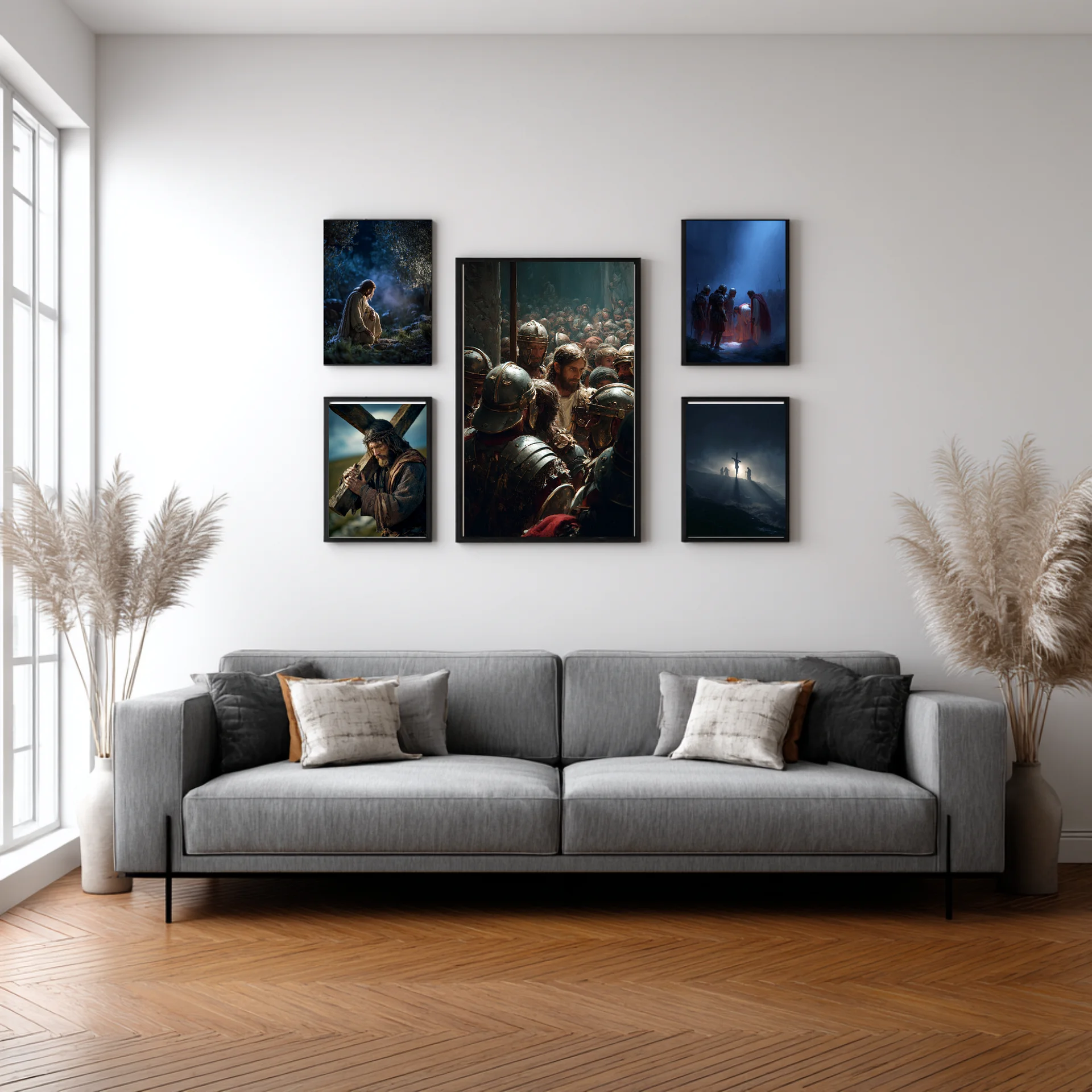 Jesus Crucifixion Wall Art Set | 5-Piece Christian Decor Printable product image (5)