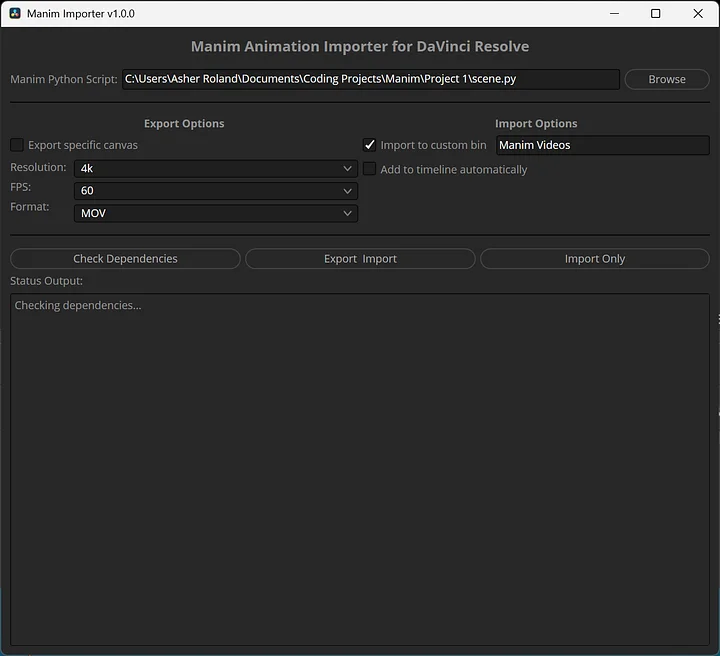 The Manim Video Exporter|Importer || Davinci Resolve 19+ Script (Studio AND Free) product image (1)