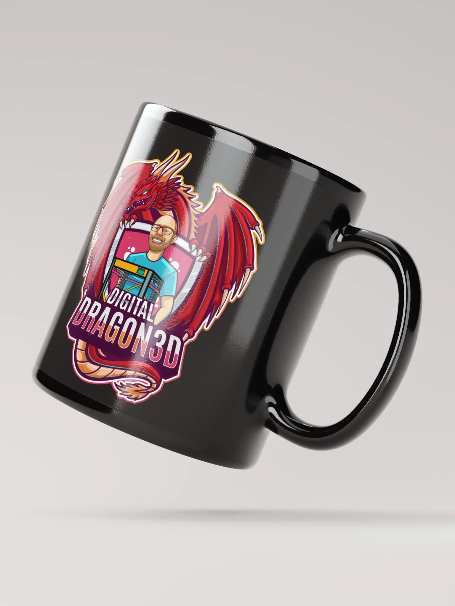Digital Dragon 3D Coffee Mug (Dark Mode) product image (4)