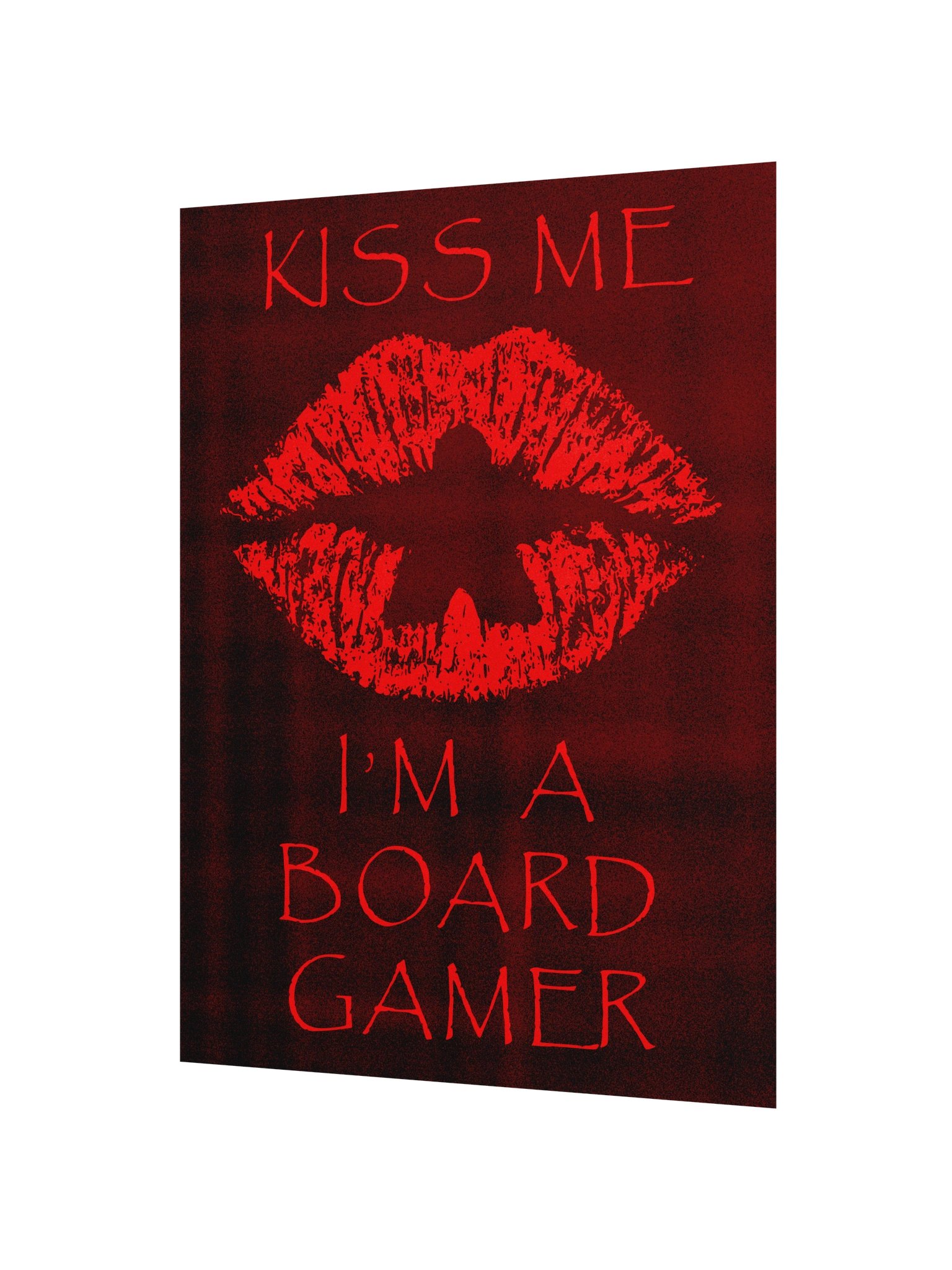 Grunge Meeple Kiss Board Game Room Poster - UNFRAMED product image (3)