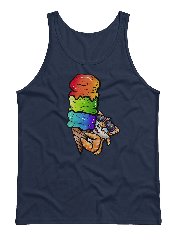 Arcade Warrior Rainbow Ice Cream Cat Logo Men's Tank Top product image (6)