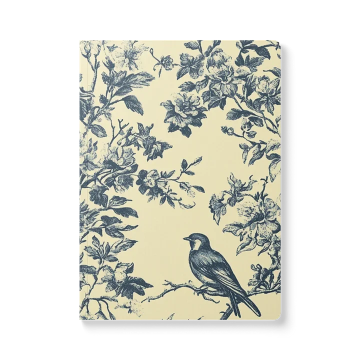 Softcover French toile (yellow and blue) notebook | French toile journal product image (1)