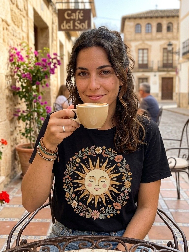 Camiseta Gráfica Boho Sol Celestial | Estilo Místico Vintage product image (3)