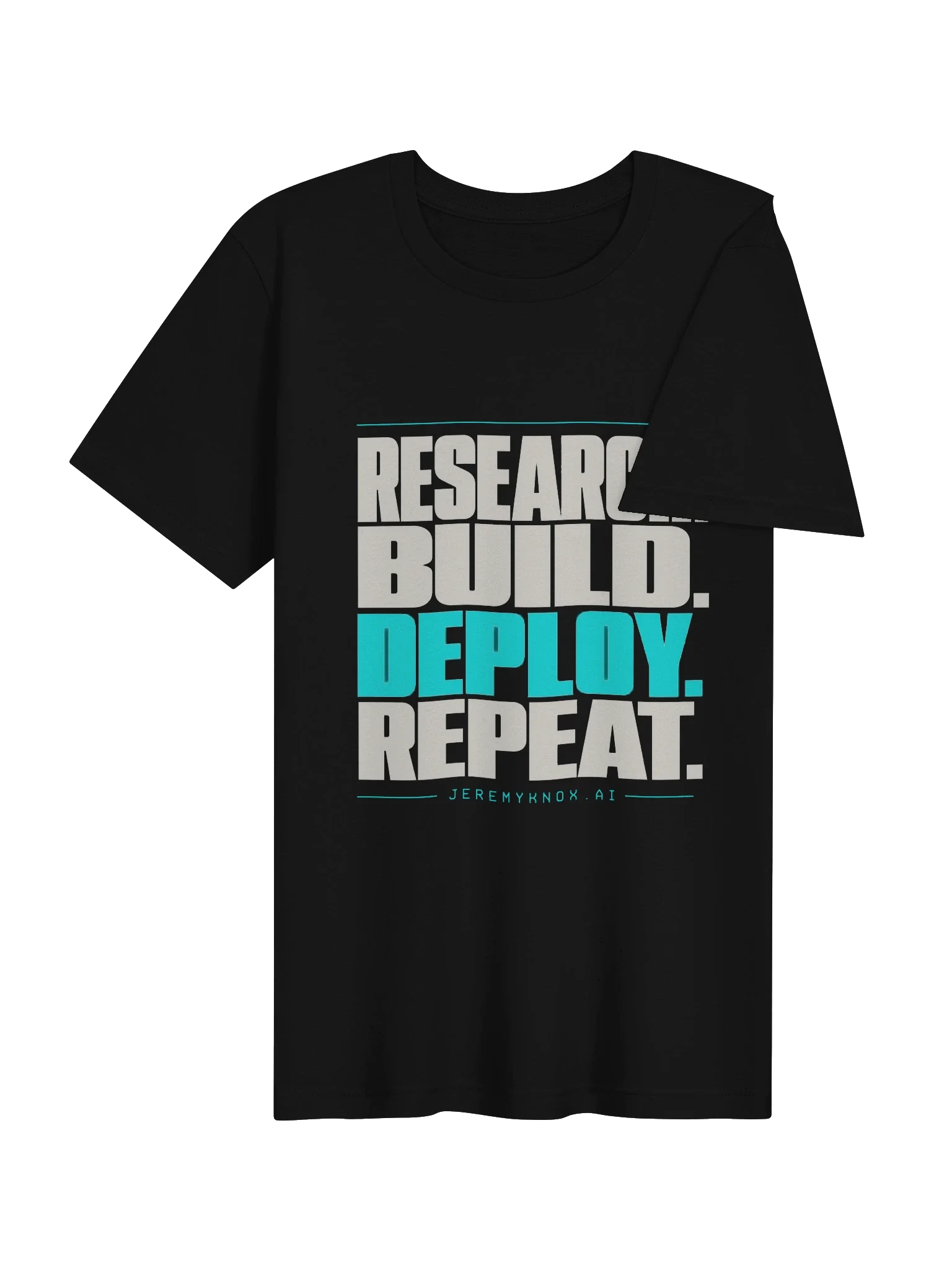 Research. Build. Deploy. Repeat. Tee — view 4