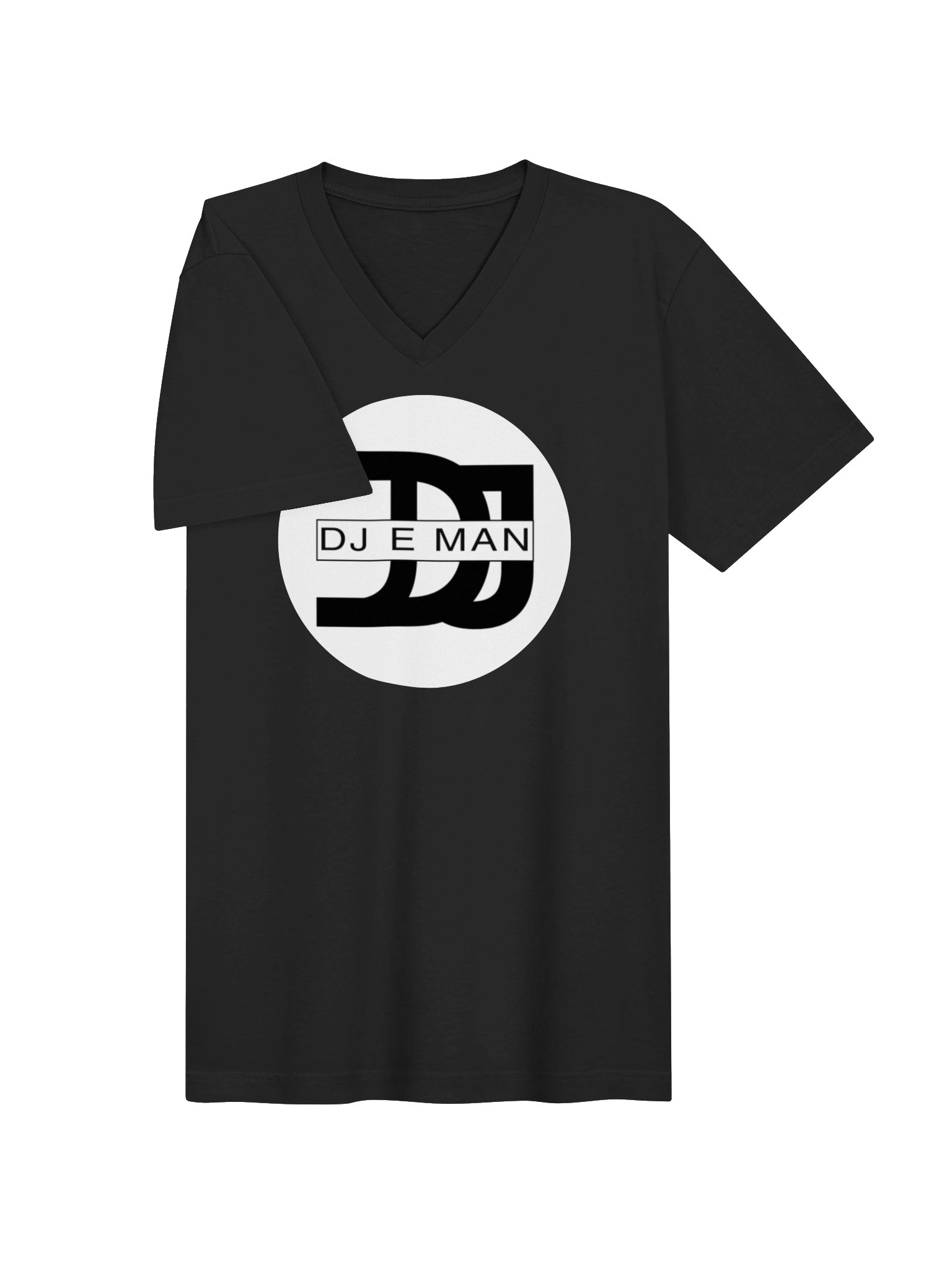 DJ E MAN Black & White Logo V-Neck Tee product image (3)