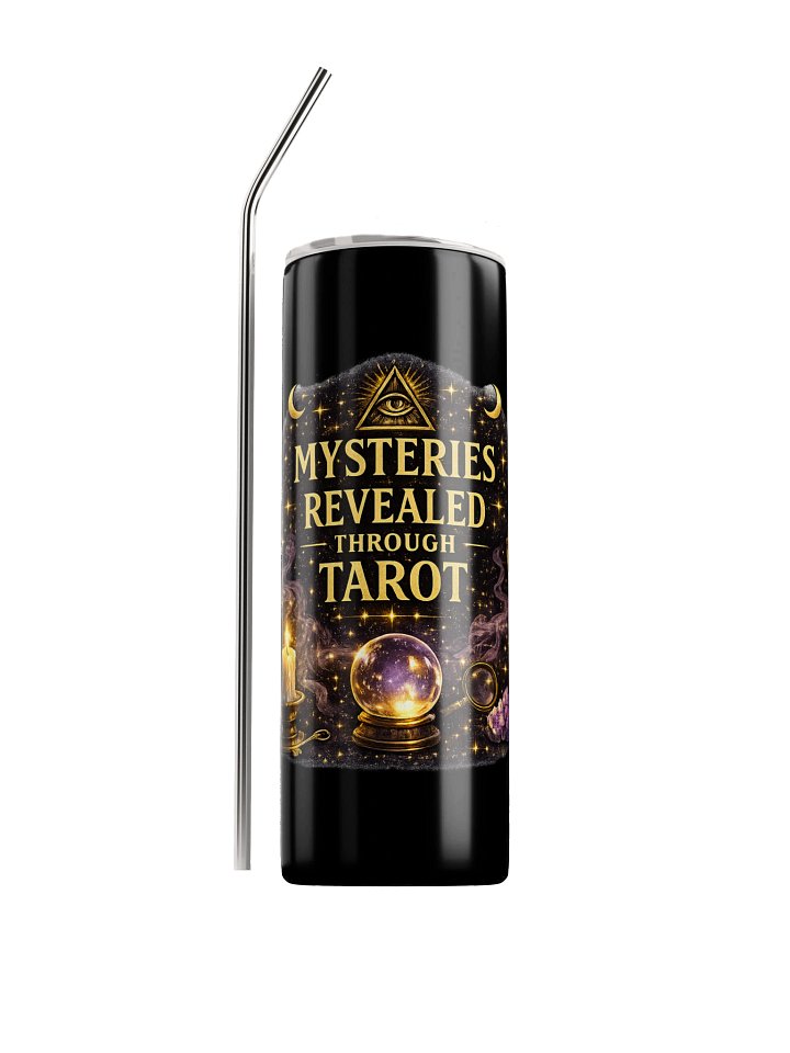 Mysteries Revealed Through Tarot Tumbler – Witchy Tarot Drinkware | Spiritual True Oracle Cup | Mystic Reader Gift product image (1)