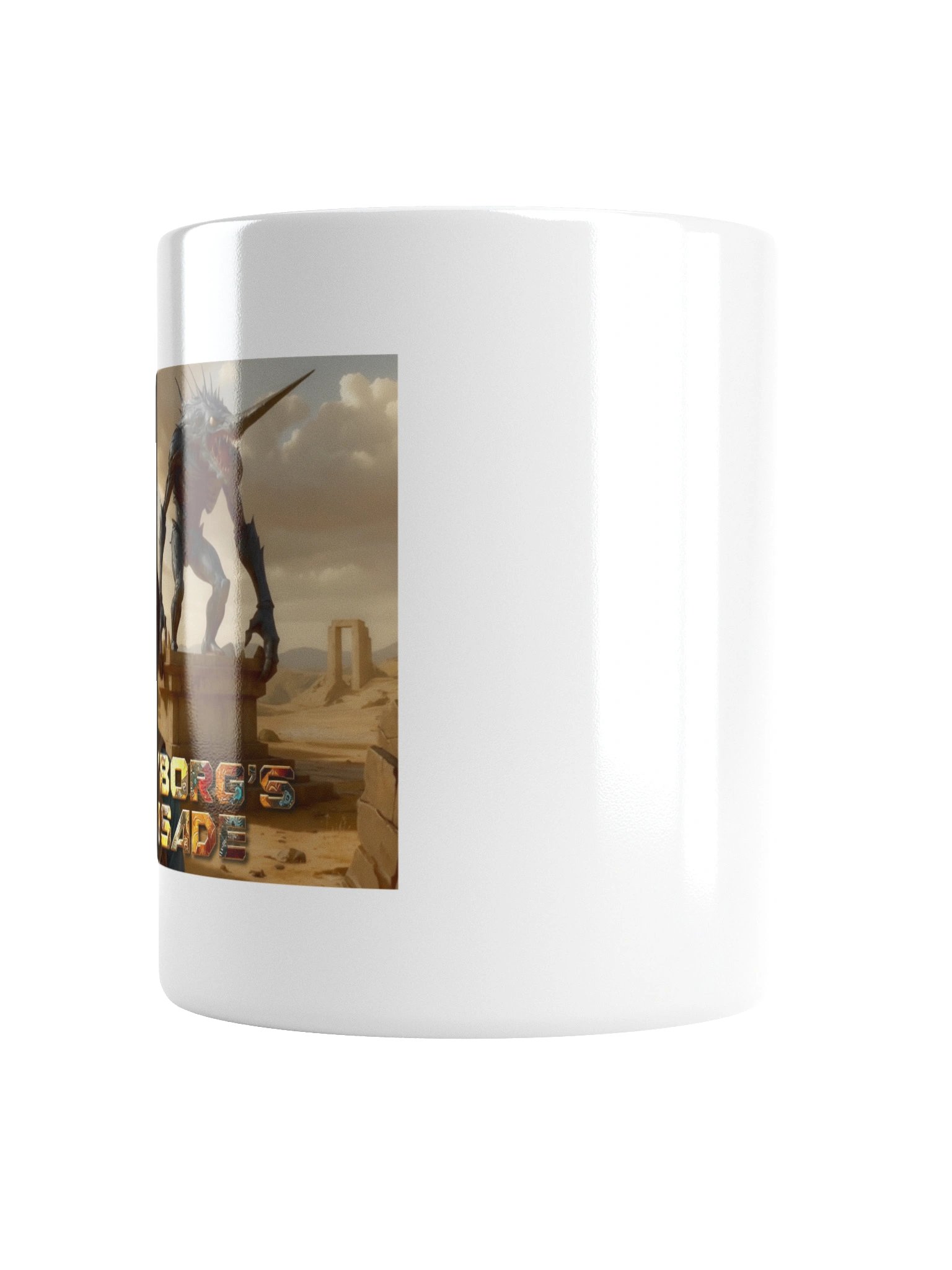 A White Mug Featuring James Hunter Arriving at the Mysterious Statue product image (6)