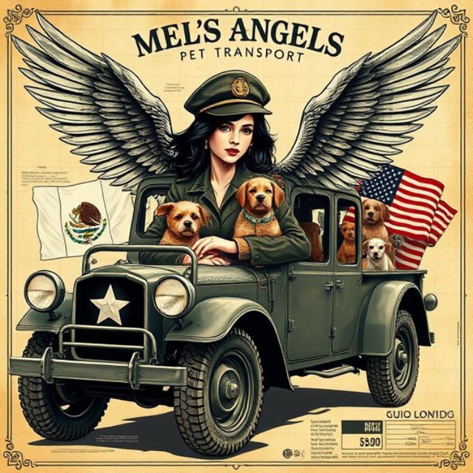 Mel’s Angels Vintage Military Jeep Dog Lover Throw Blanket – Adventure Travel Pet Art, Mexico US Design, Cozy Dog Gift product image (10)