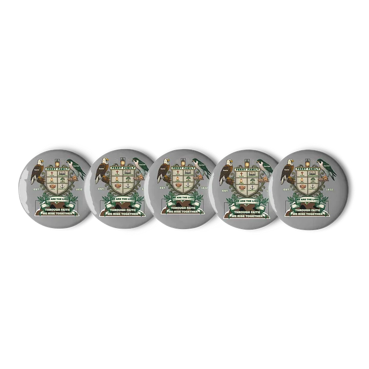 Perry Family Crest Pin Buttons EST 1832 | Legacy Edition product image (1)