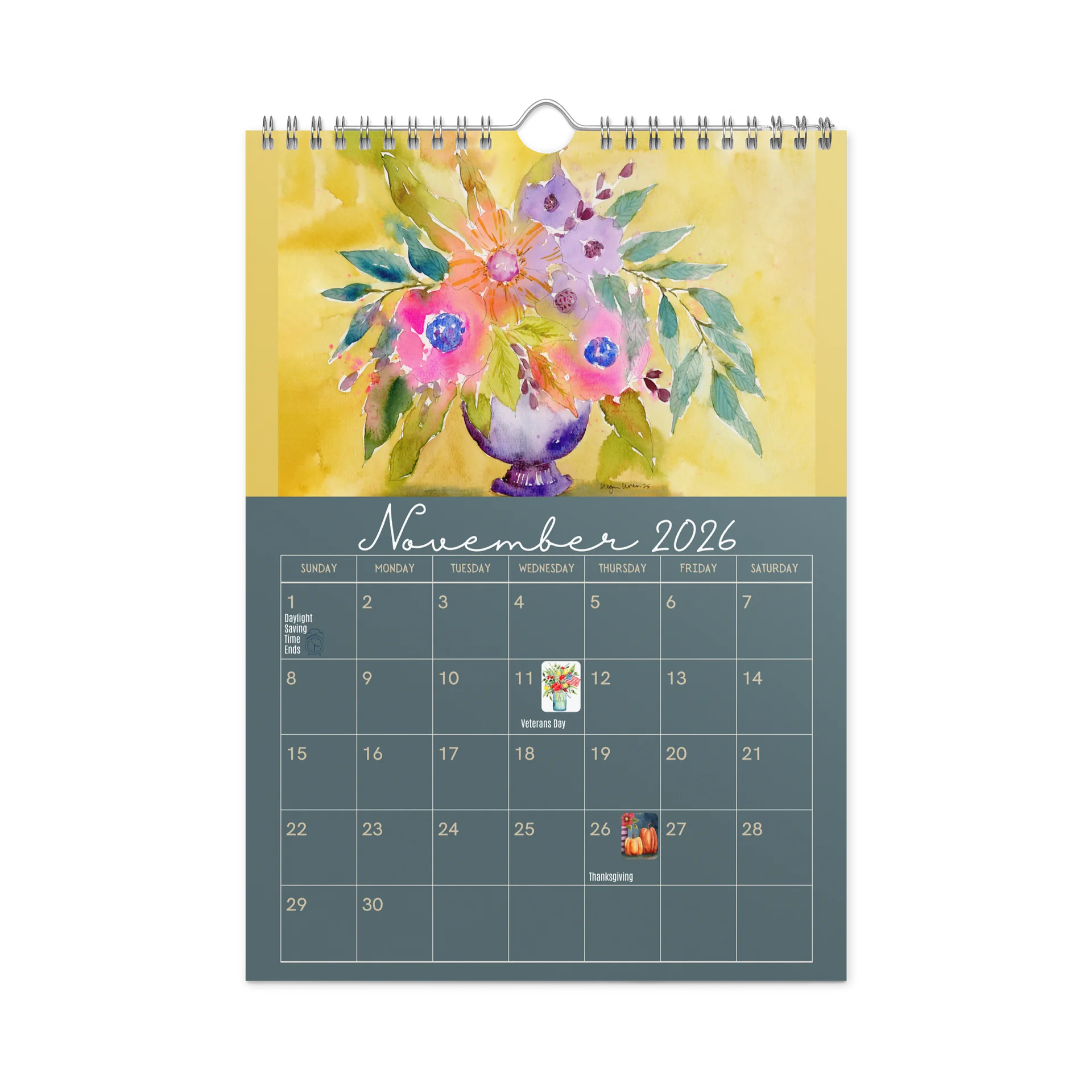 Bloom Through the Seasons: A Watercolor Calendar (July 2026 - June 2027) product image (10)
