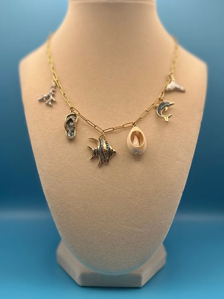 Gold Beach Girl Paperclip Necklace product image (1)