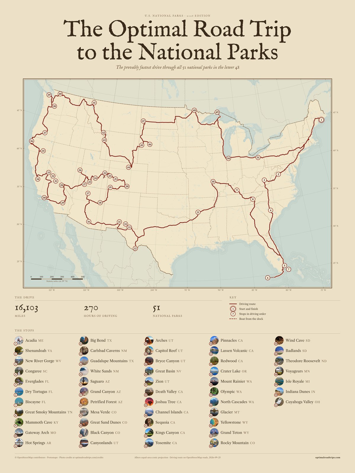 U.S. National Parks road trip (2026), Atlas, printable poster download product image (1)