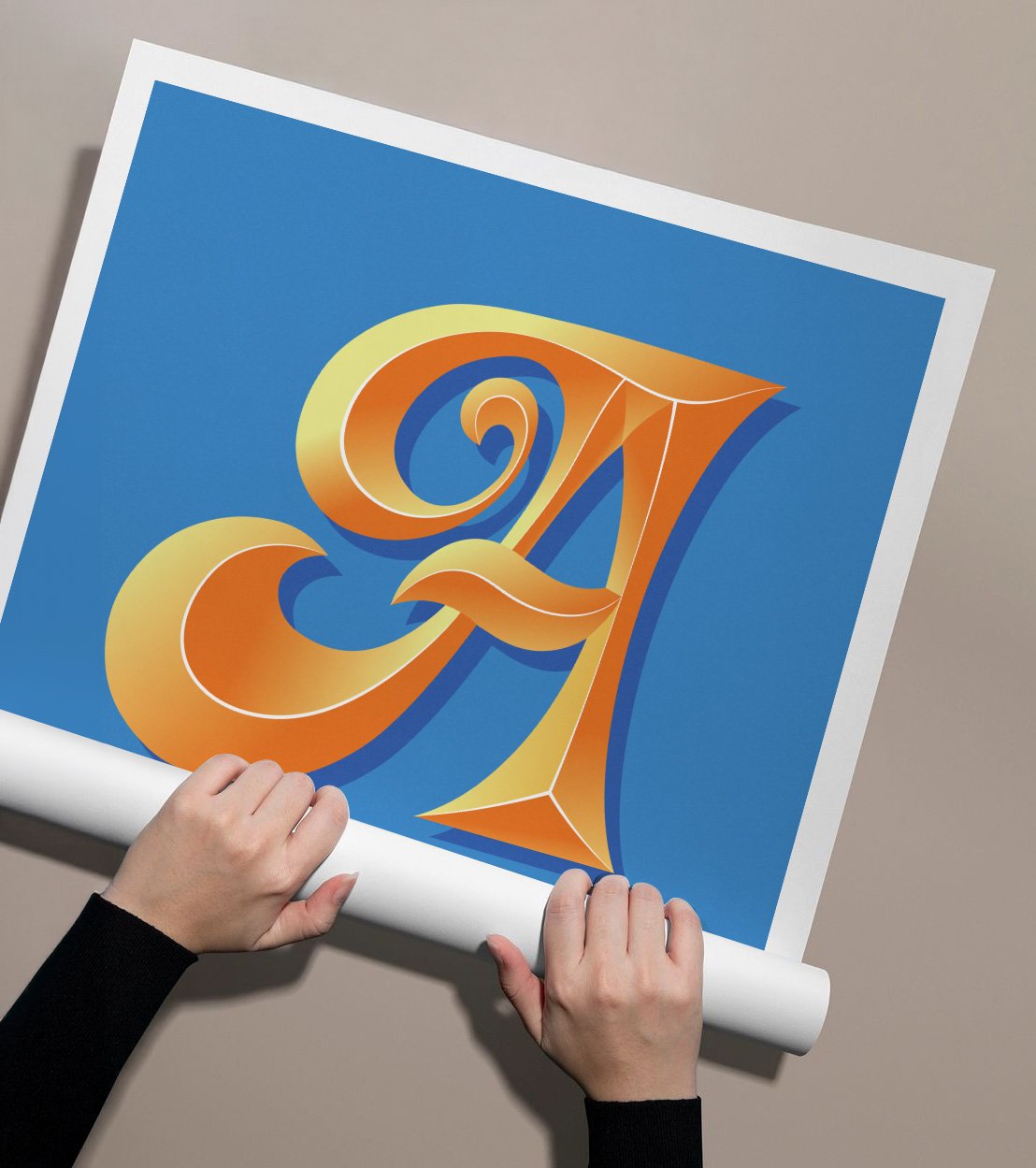 Custom Retro Name Letter Art Print product image (10)