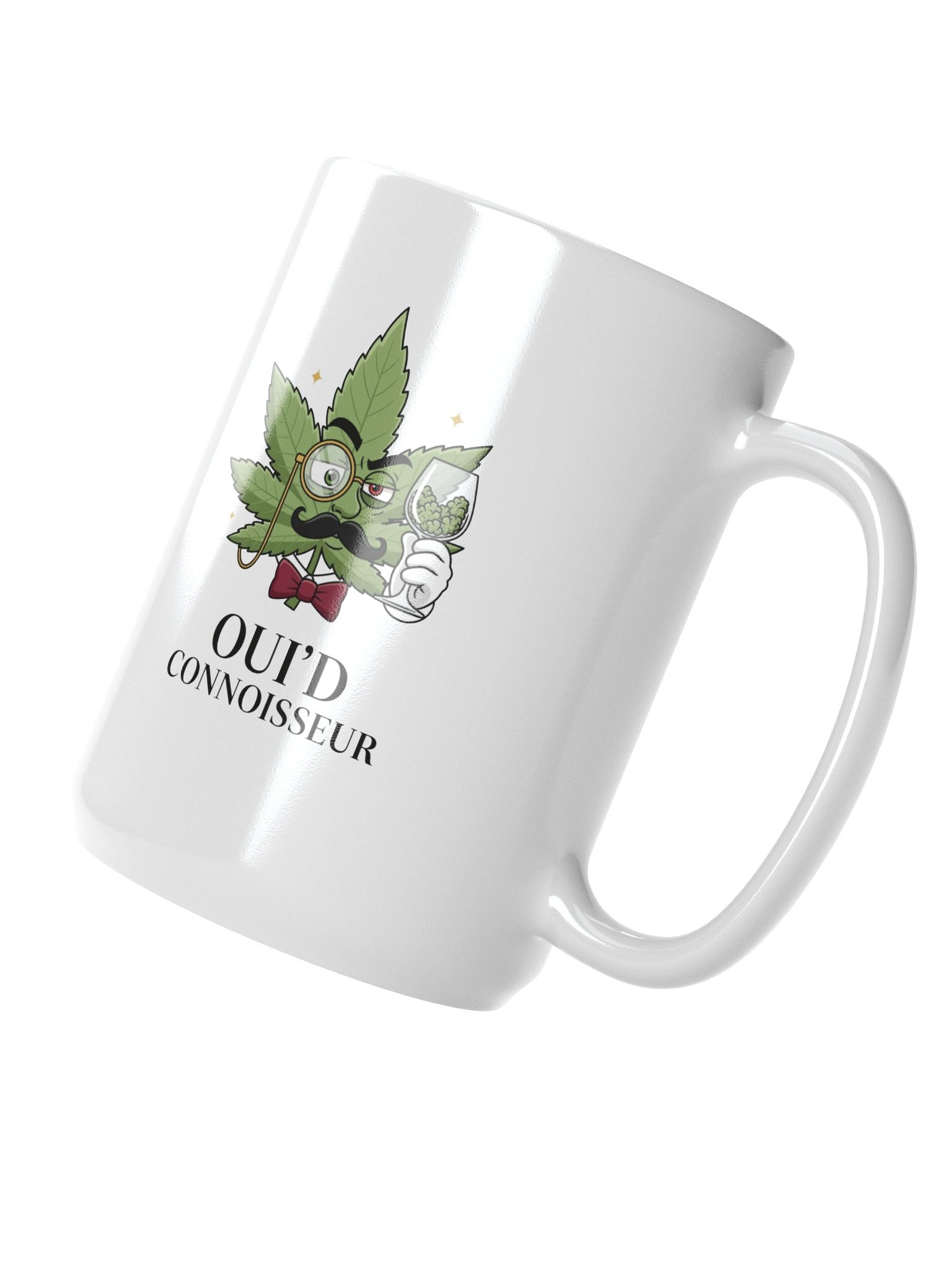 Oui'd Connoisseur Coffee Mug | Funny Wine Weed Mug | 15oz Sophisticated Stoner Gift product image (3)