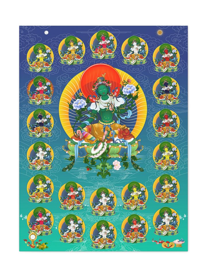 Twenty-one Taras thankga canvas print product image (1)