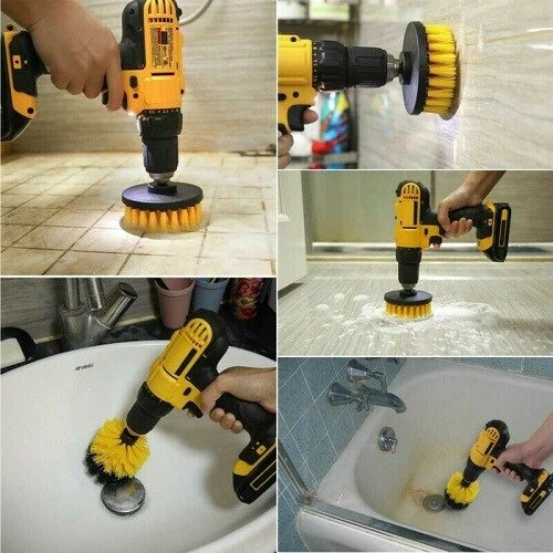 3 Piece Drill Brush Kit Power Scrubber for Tile Grout Shower Tub Wall product image (12)