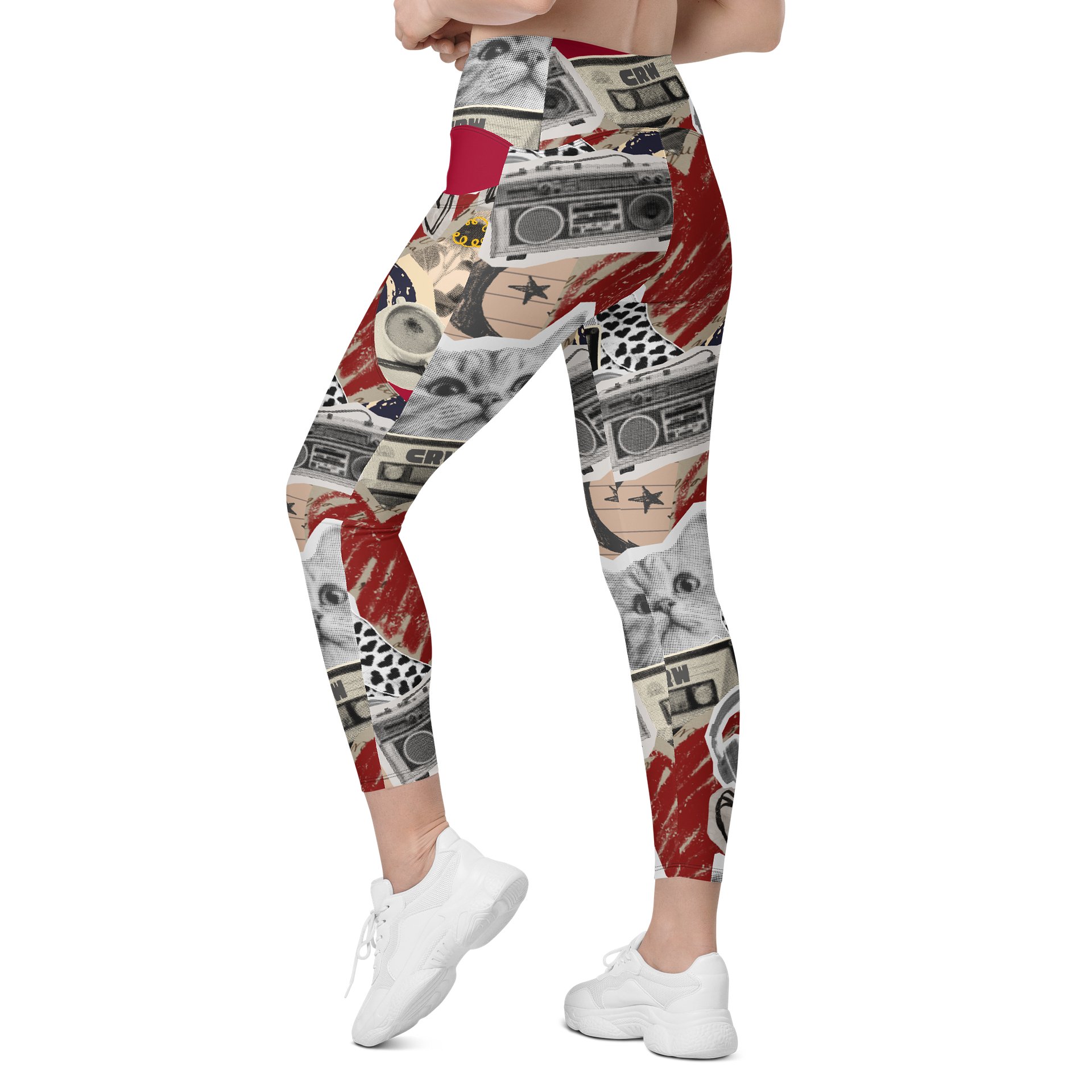 Favorite Things Nostalgic Collage Yoga Pants with Cat product image (6)