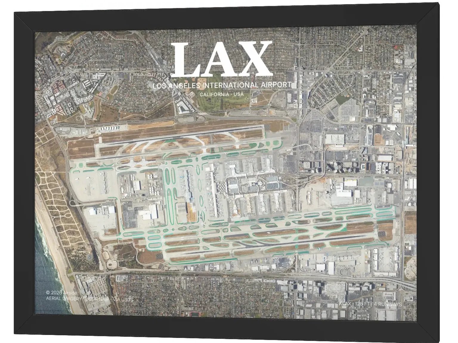 LAX - Los Angeles International Airport Framed Aerial Print product image (3)