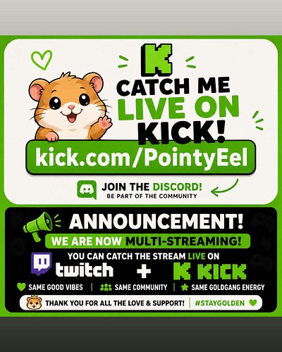 I’m finally doing it… taking a leap of faith. 🙏🏾💚

Starting now, I’m going to be multi-streaming on Twitch + Kick and giving ...