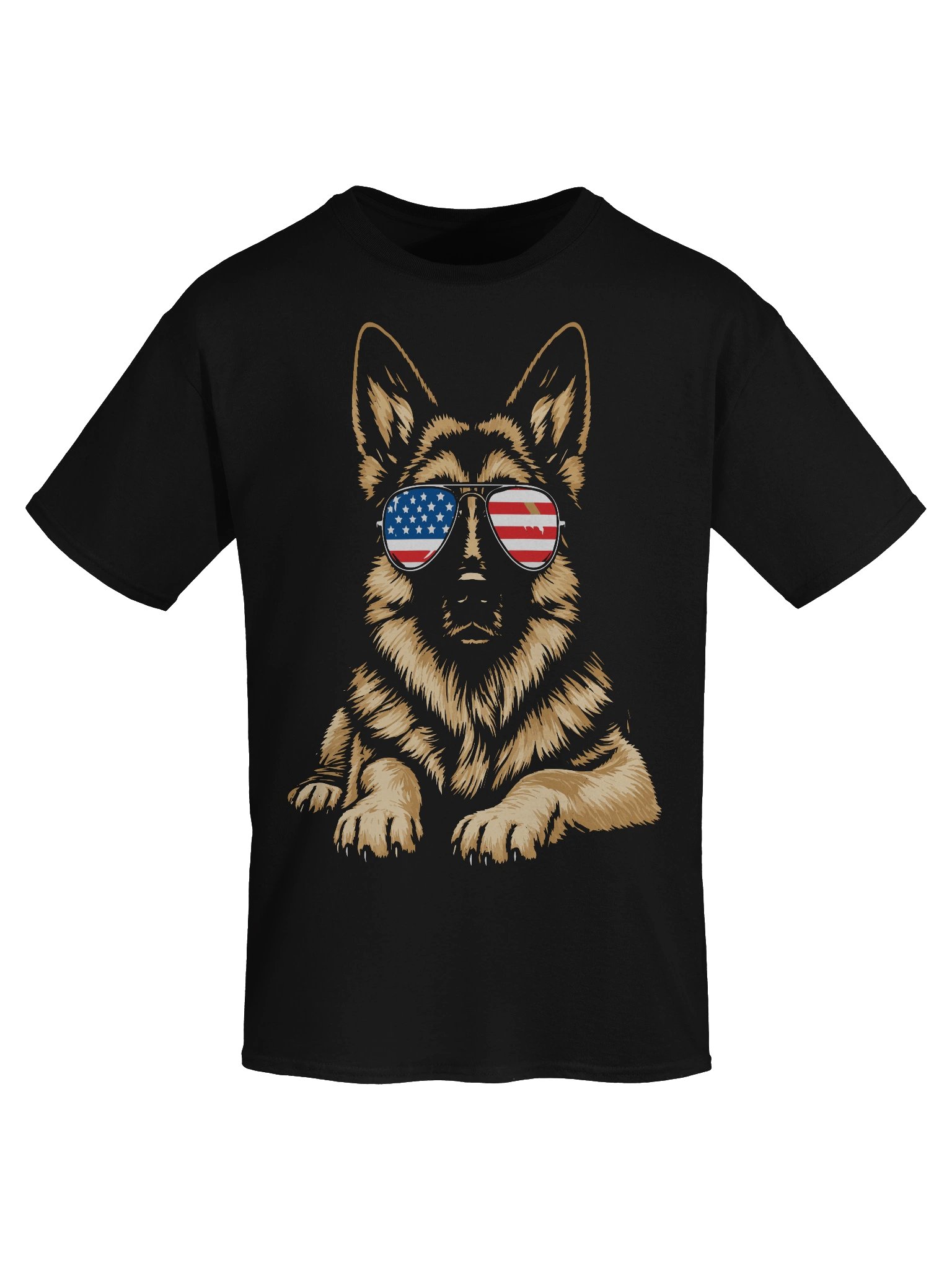 Patriotic German Shepherd Dog with Flag Sunglasses T-Shirt product image (32)