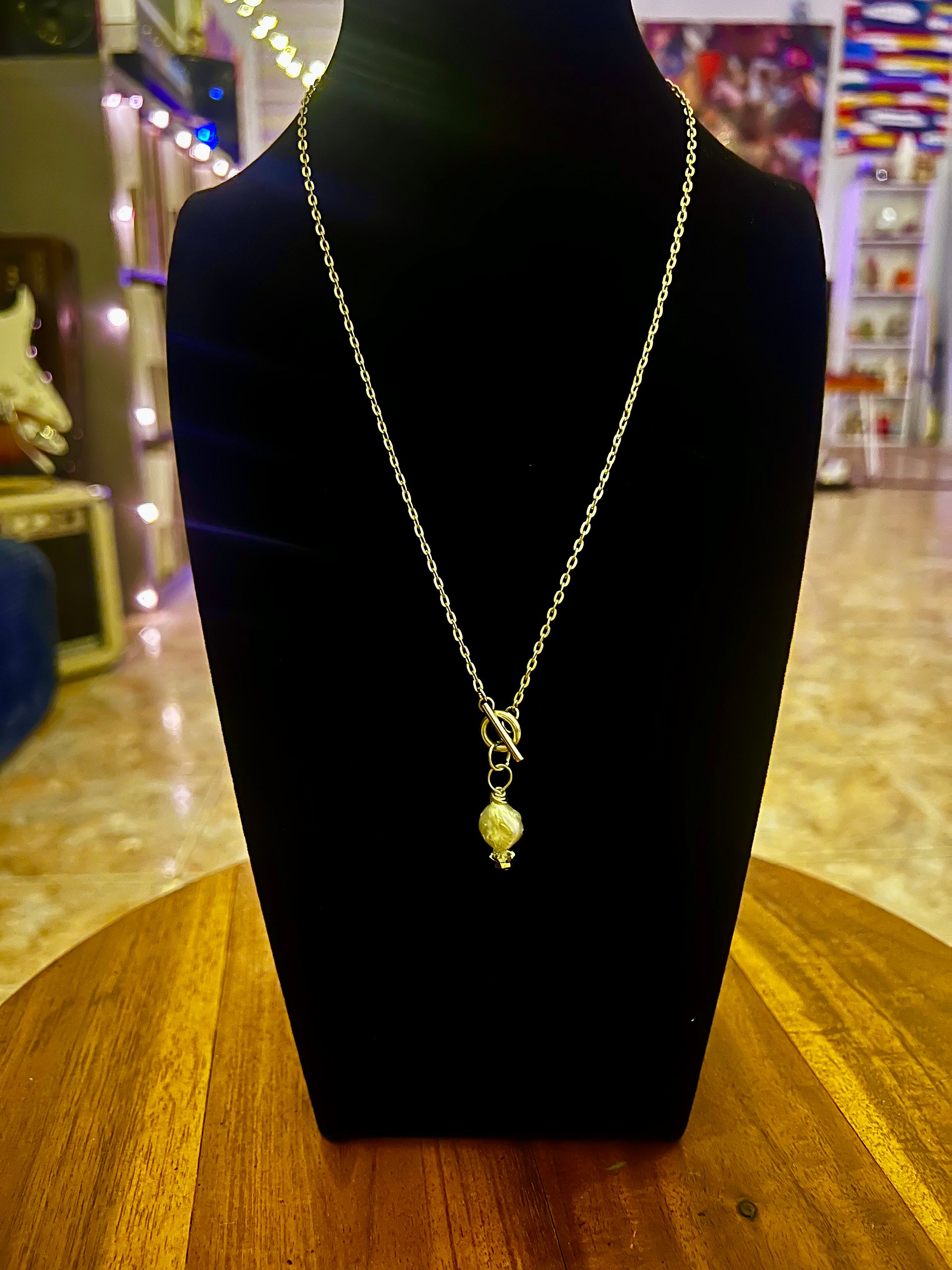 Grey Pearl, Herkimer and Pyrite necklace product image (1)