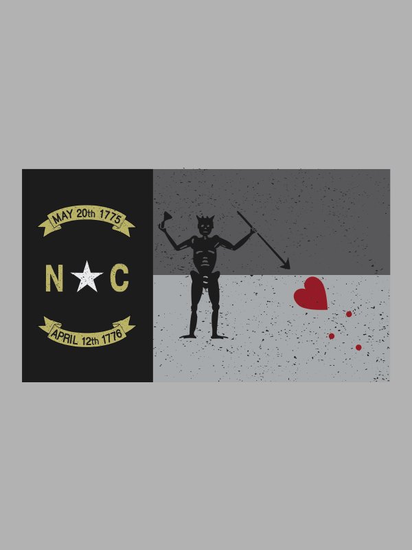 North Carolina Revenge Flag Sticker-Gray Edition product image (2)