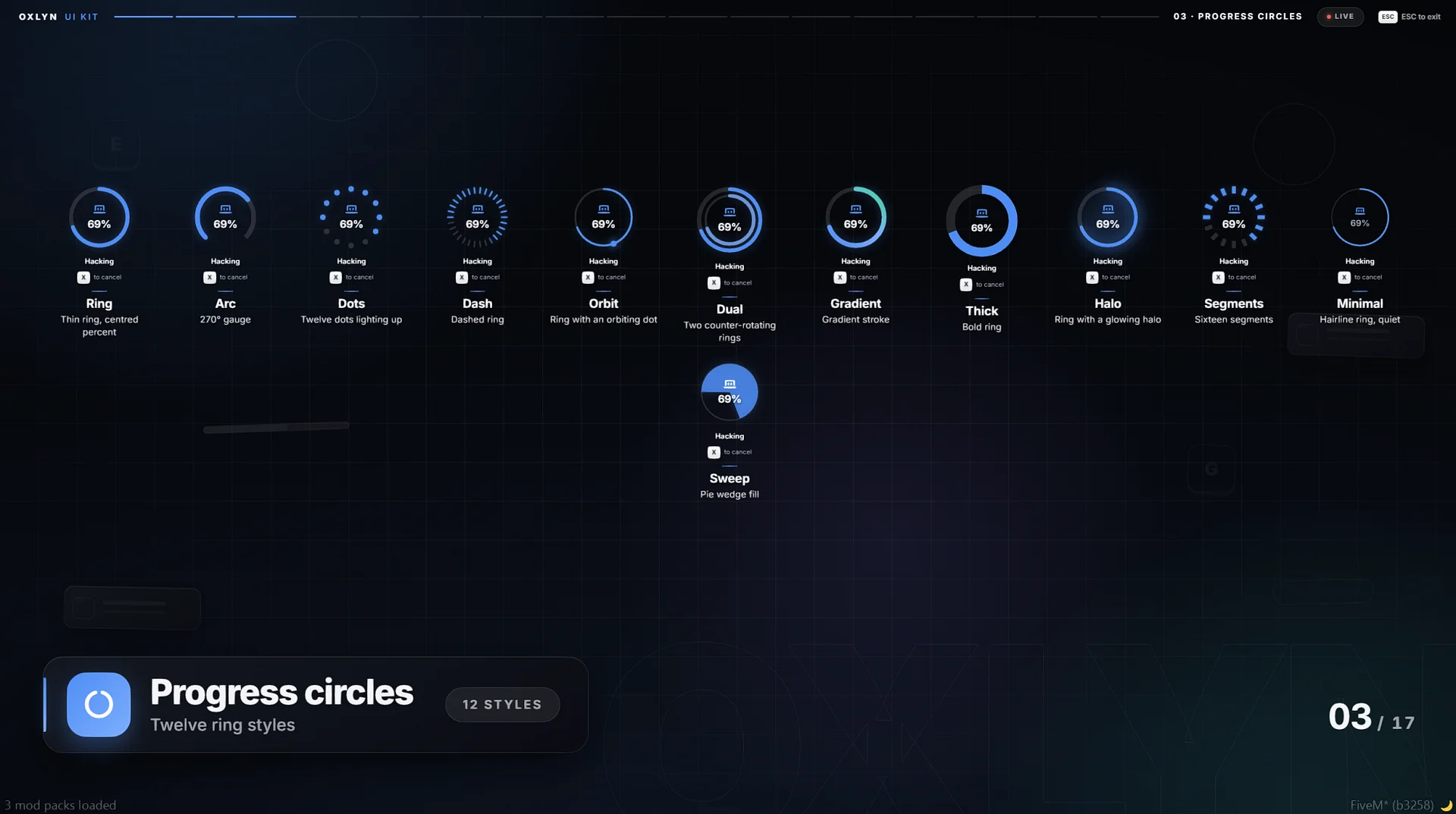 FiveM UI Kit | 137+ Styles, Not Just One | 17 Components, 12 Themes | ESX, QBCore, QBox product image (5)