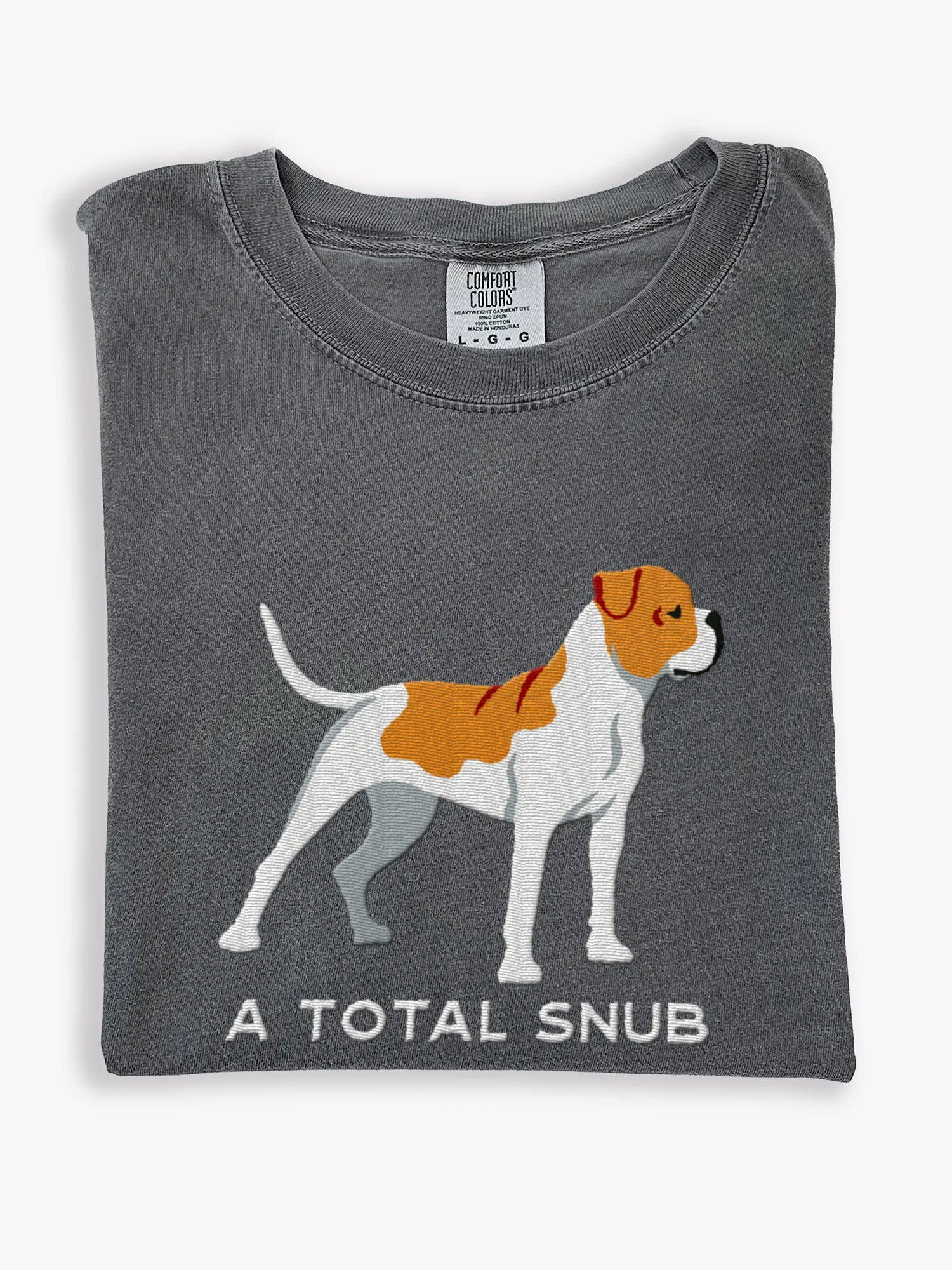 A Total Snub T-Shirt(Embroidered) of an American Bulldog(Tan) product image (1)