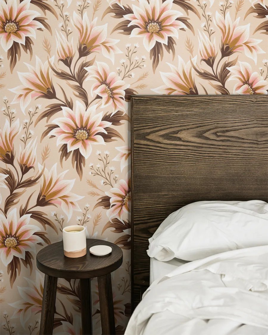 FREE Wallpaper Mockup - Bedside with Oak Headboard product image (5)